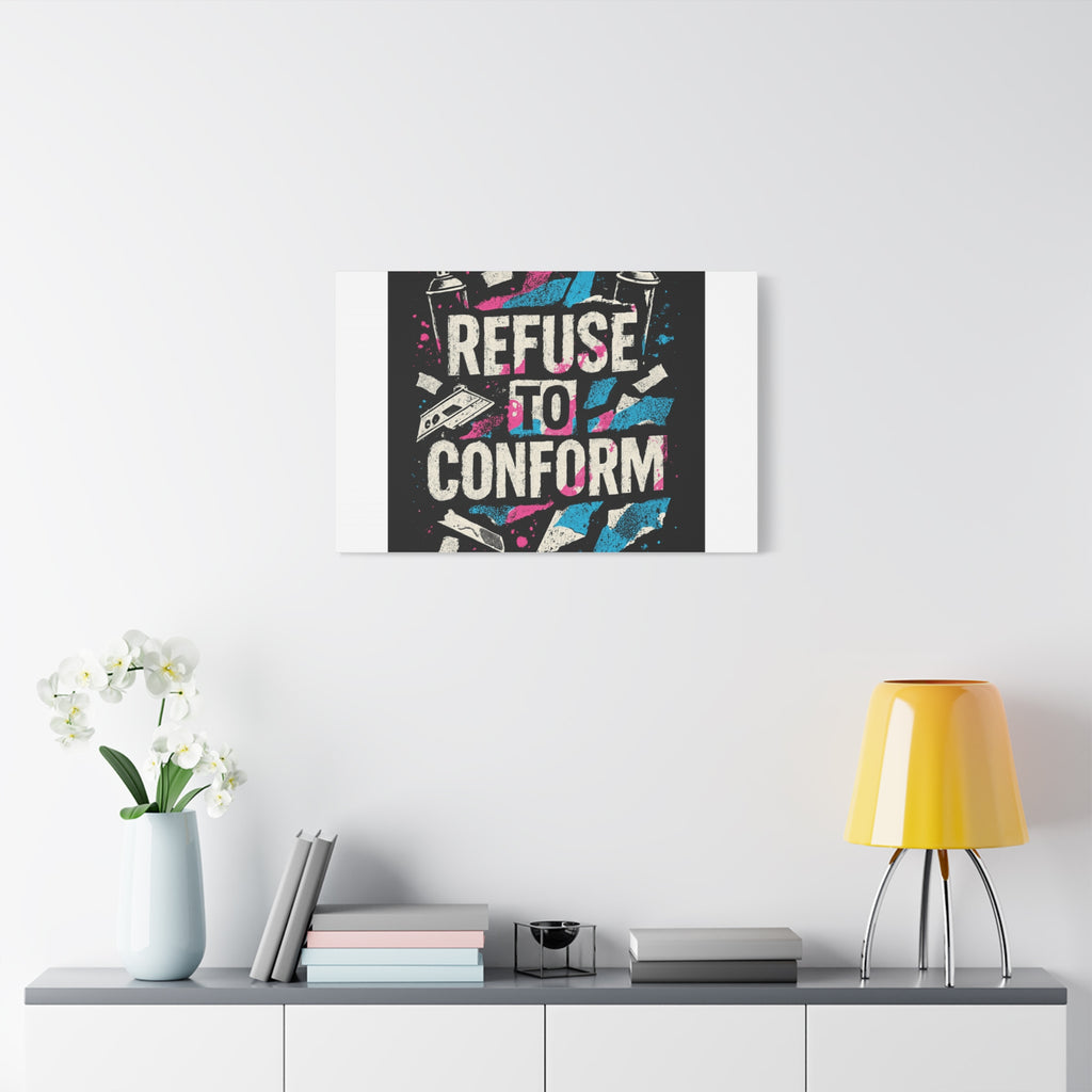 Refuse to Conform Canvas Wall Art — Urban Graffiti Motivational Print