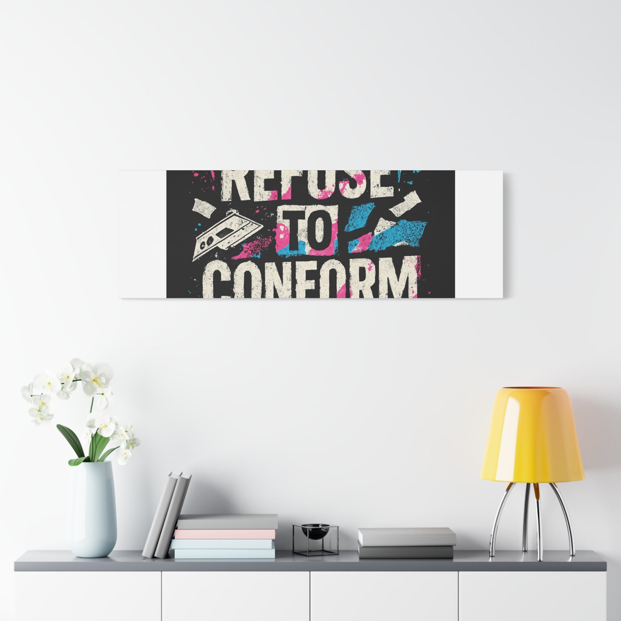 Refuse to Conform Canvas Wall Art — Urban Graffiti Motivational Print