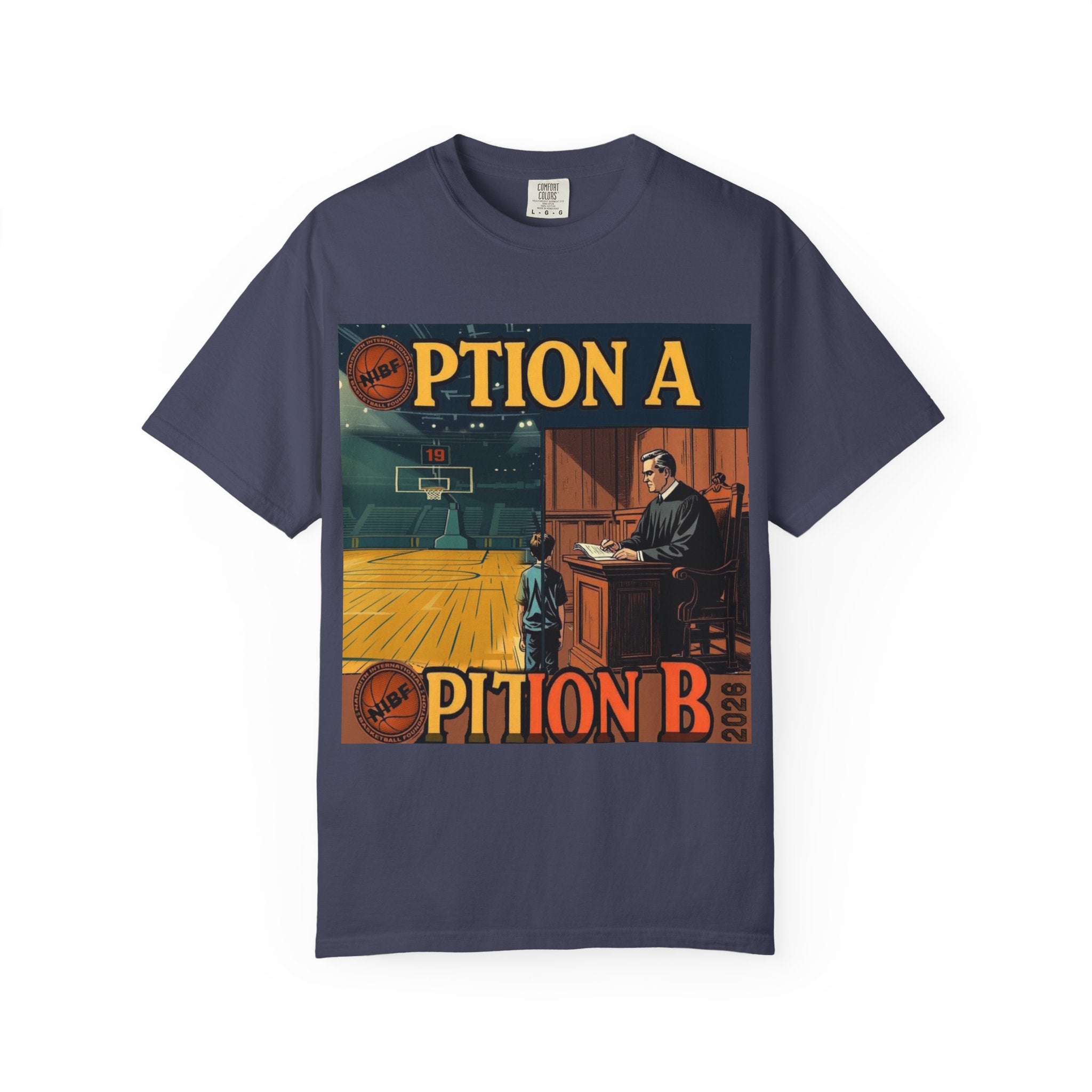 Vintage Basketball Court Judge Illustration T-shirt | Courtroom Youth Punishment Art