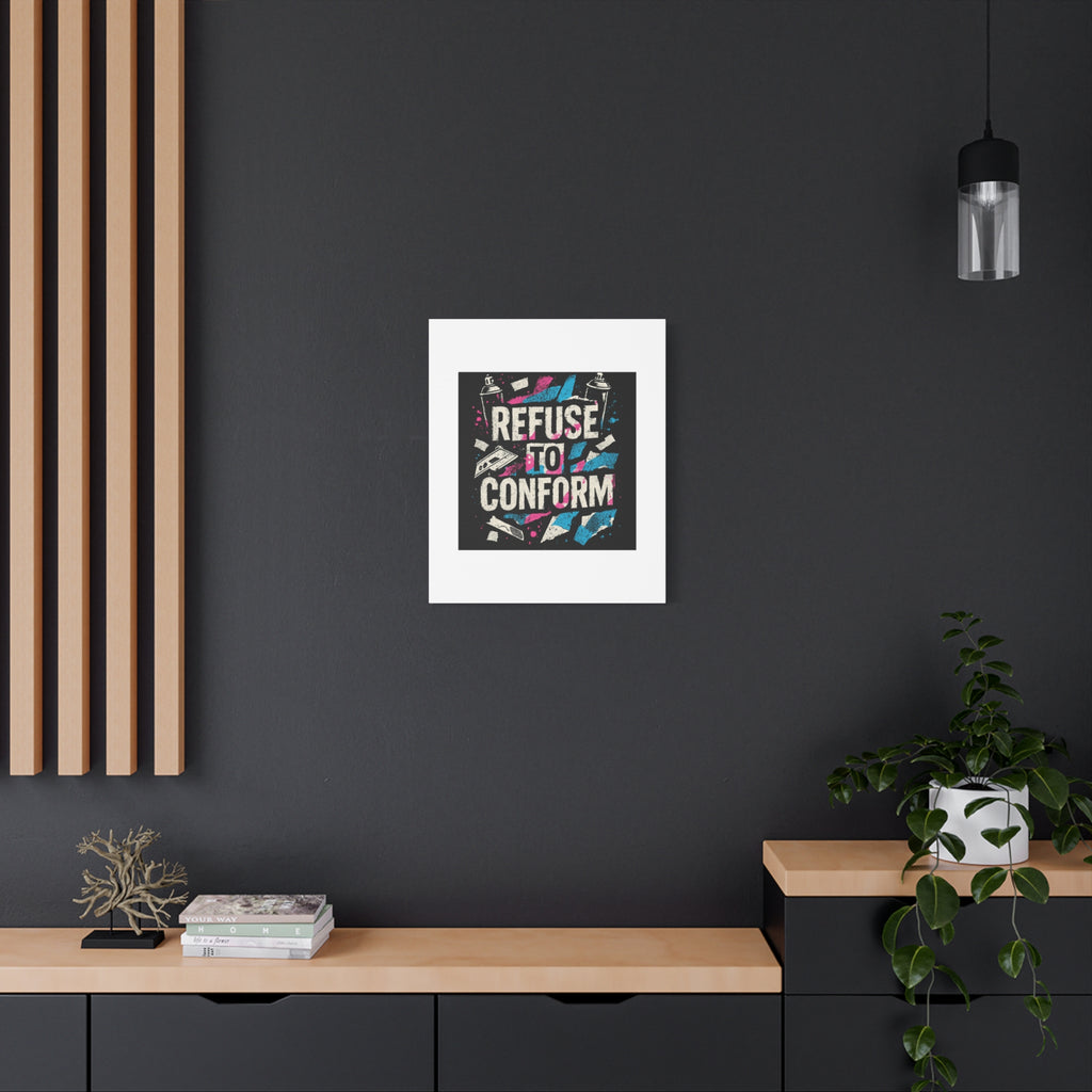 Refuse to Conform Canvas Wall Art — Urban Graffiti Motivational Print