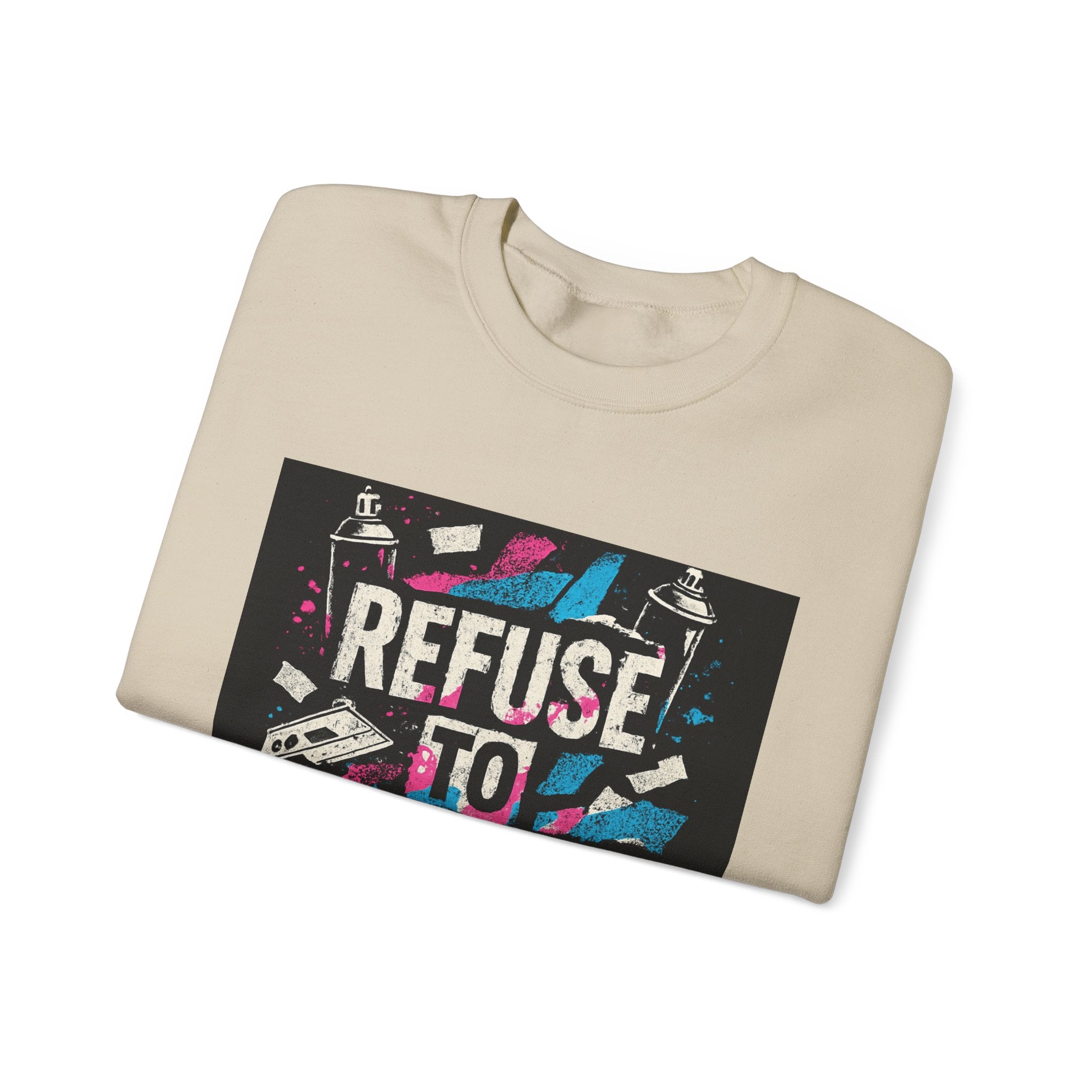 Refuse to Conform Graphic Sweatshirt — Bold Retro Protest Crewneck