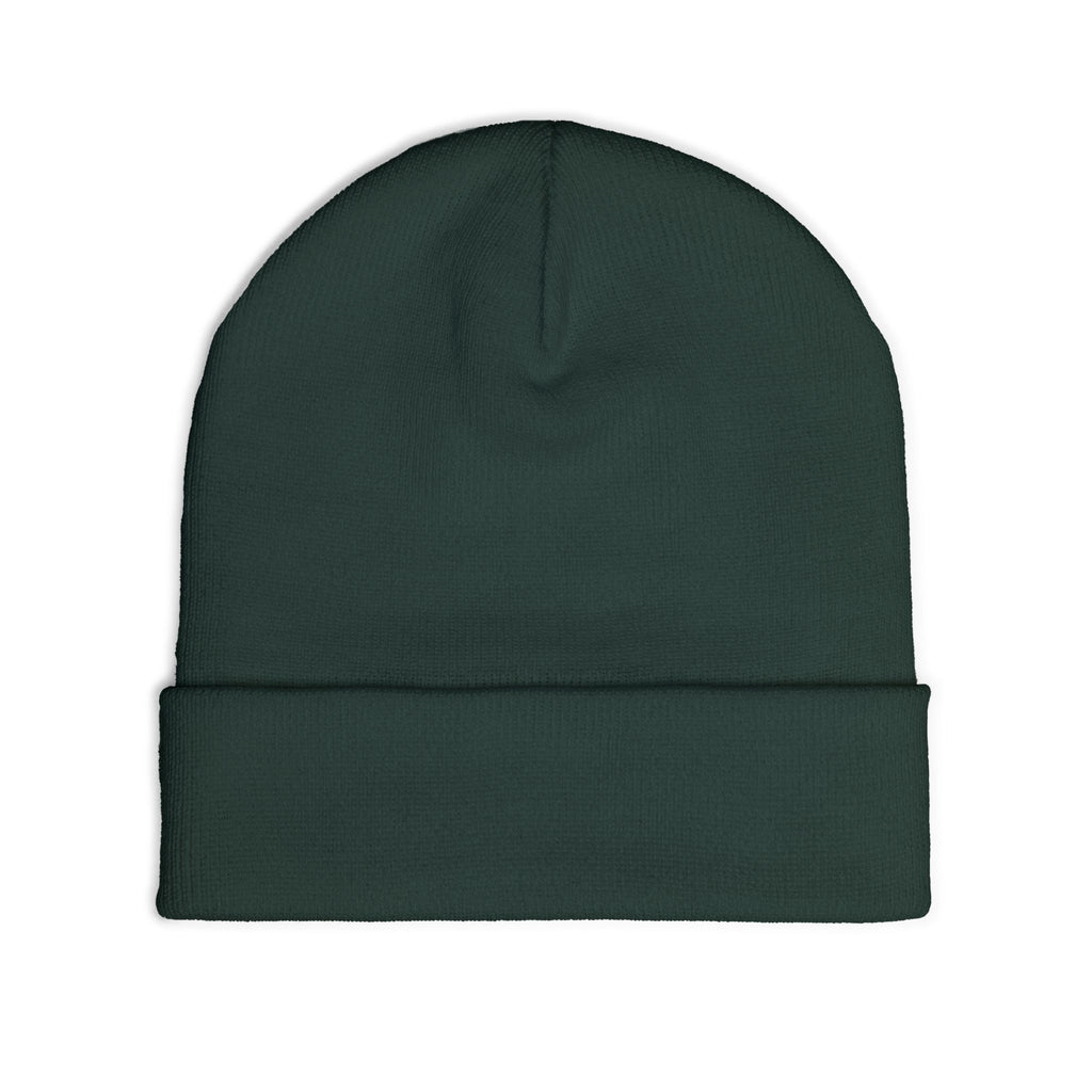 Option A Embroidered Knit Beanie — Cozy Winter Hat with Bold Patch