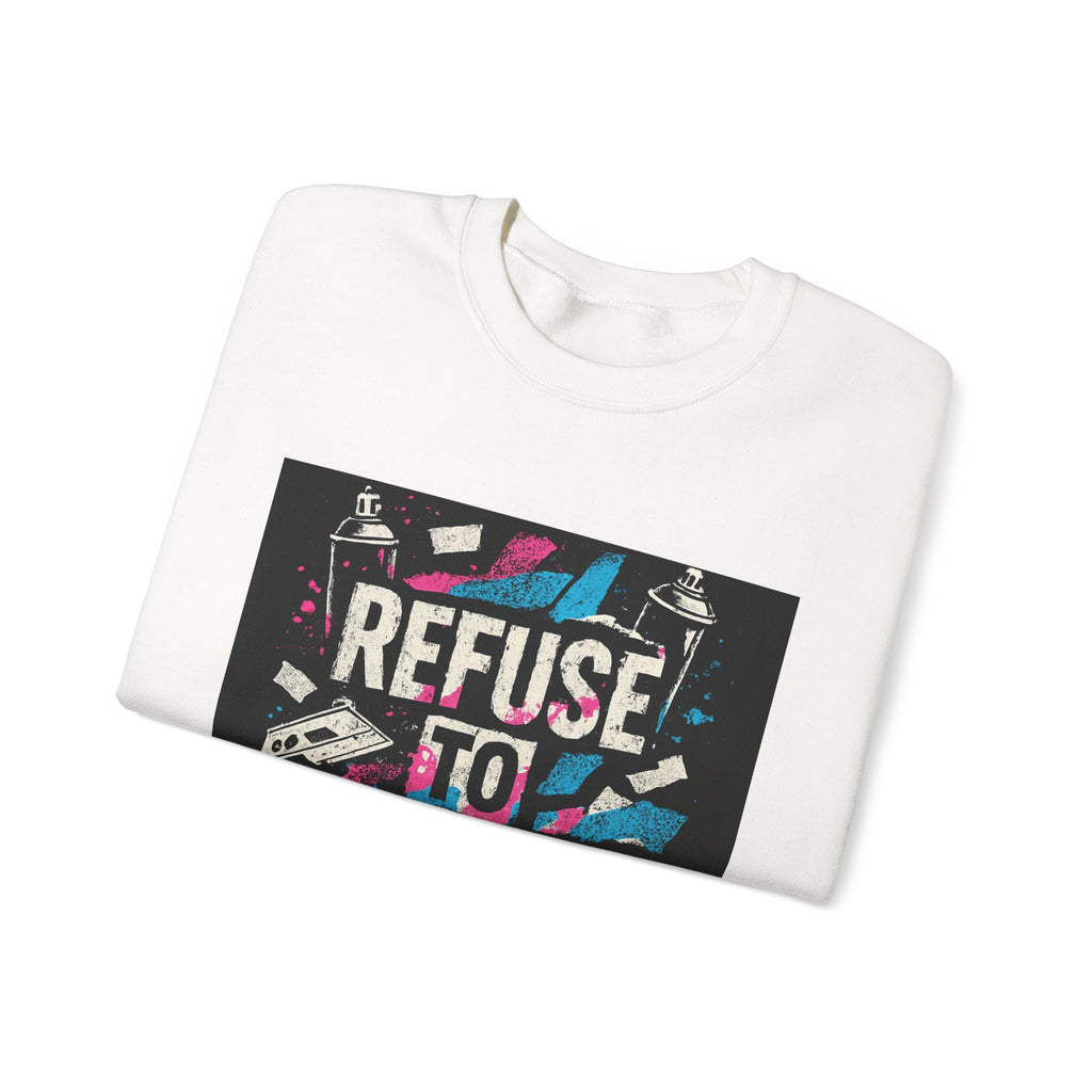 Refuse to Conform Graphic Sweatshirt — Bold Retro Protest Crewneck