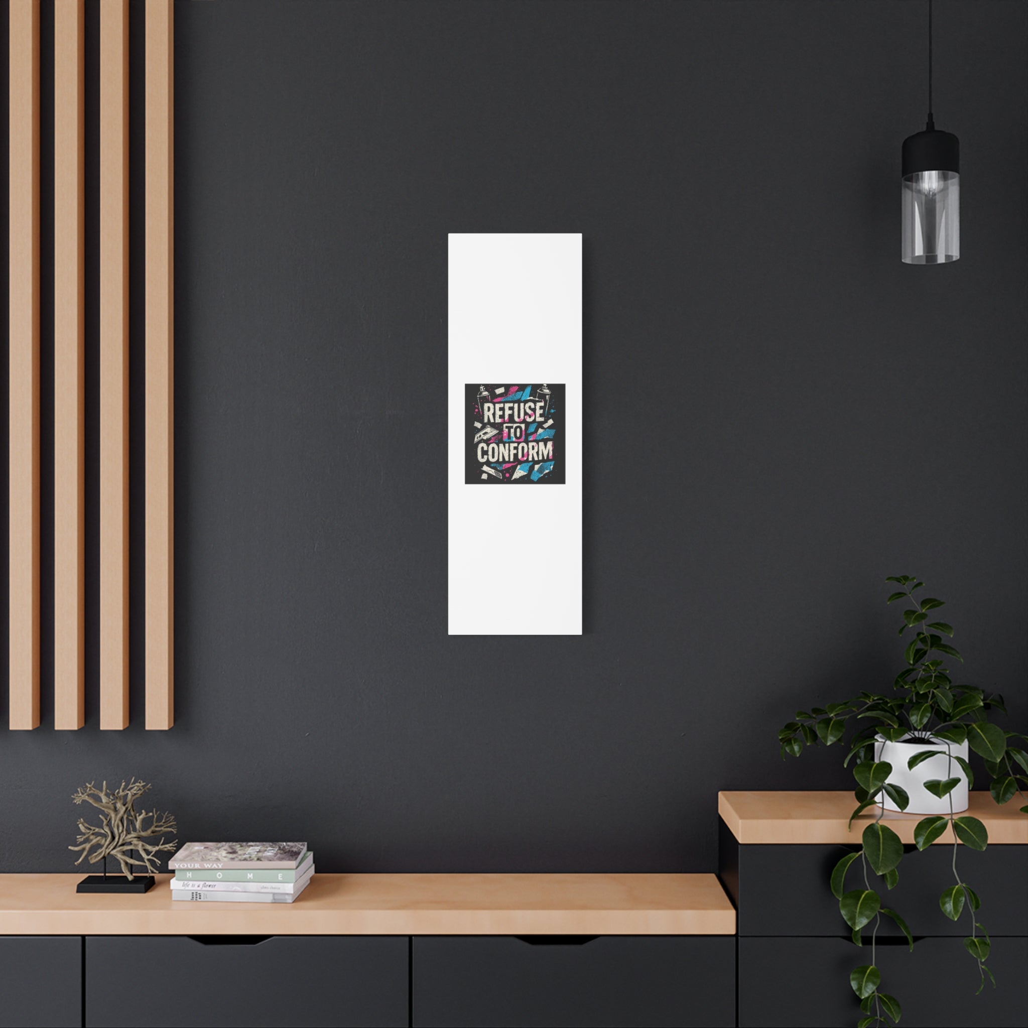Refuse to Conform Canvas Wall Art — Urban Graffiti Motivational Print
