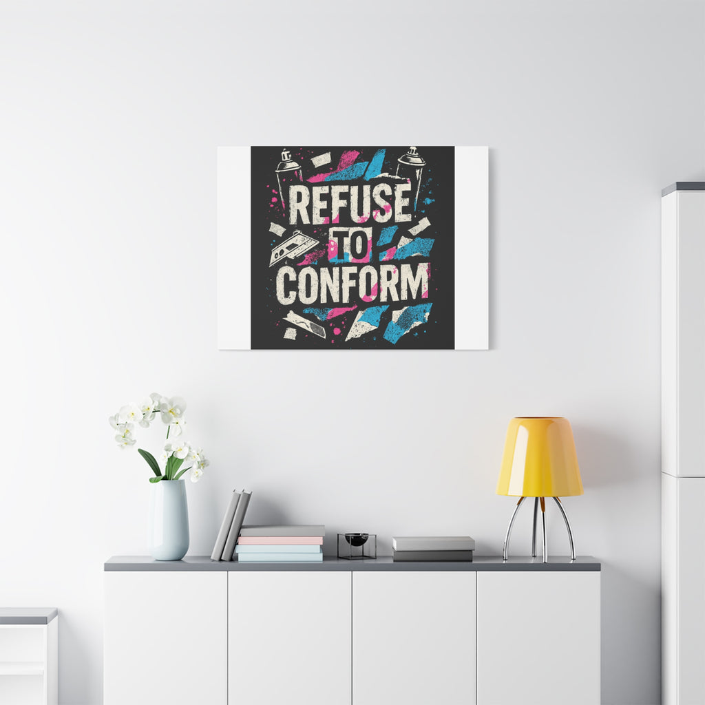 Refuse to Conform Canvas Wall Art — Urban Graffiti Motivational Print