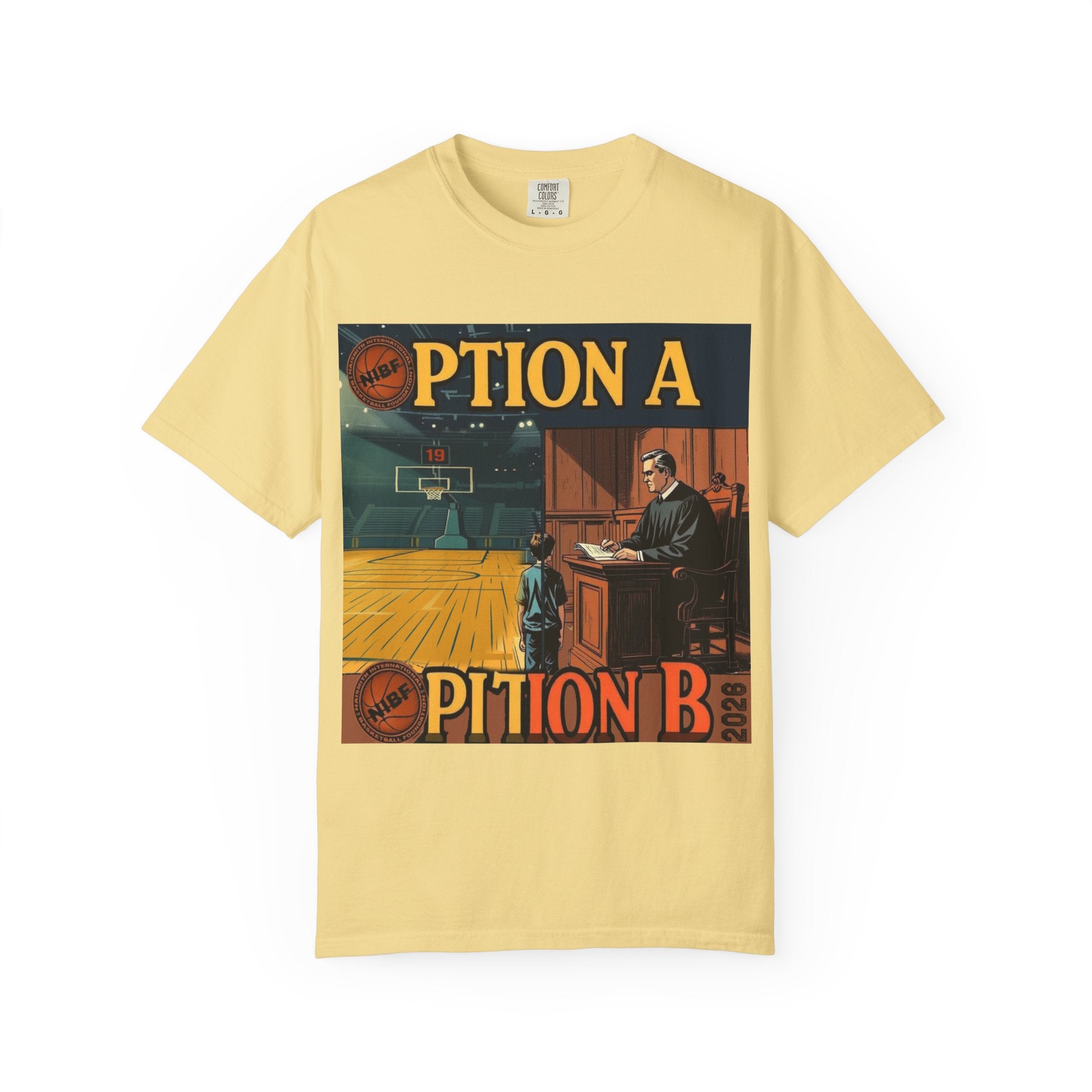 Vintage Basketball Court Judge Illustration T-shirt | Courtroom Youth Punishment Art