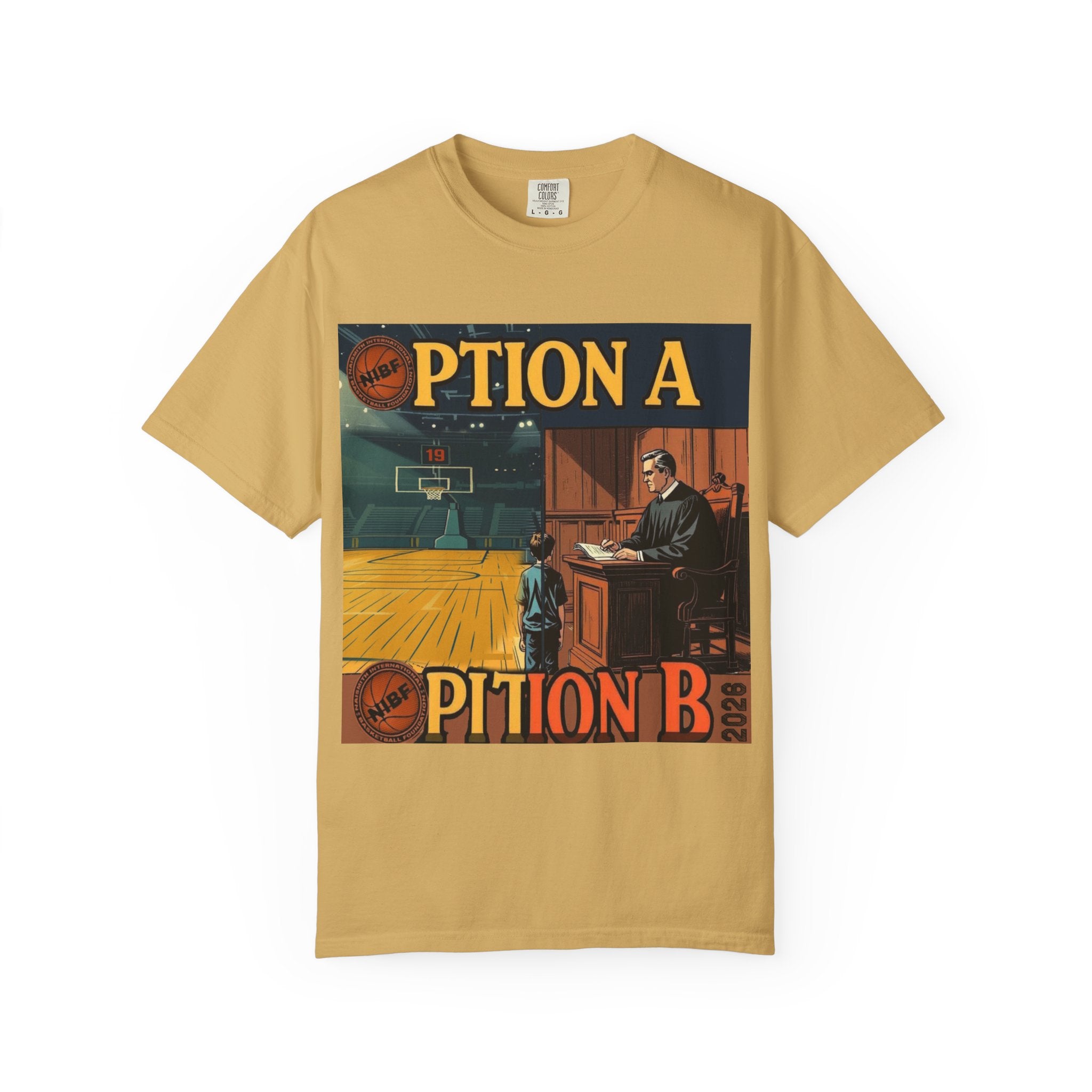 Vintage Basketball Court Judge Illustration T-shirt | Courtroom Youth Punishment Art