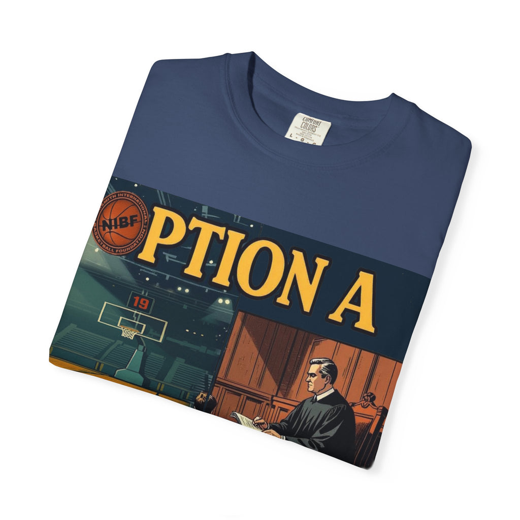 Vintage Basketball Court Judge Illustration T-shirt | Courtroom Youth Punishment Art