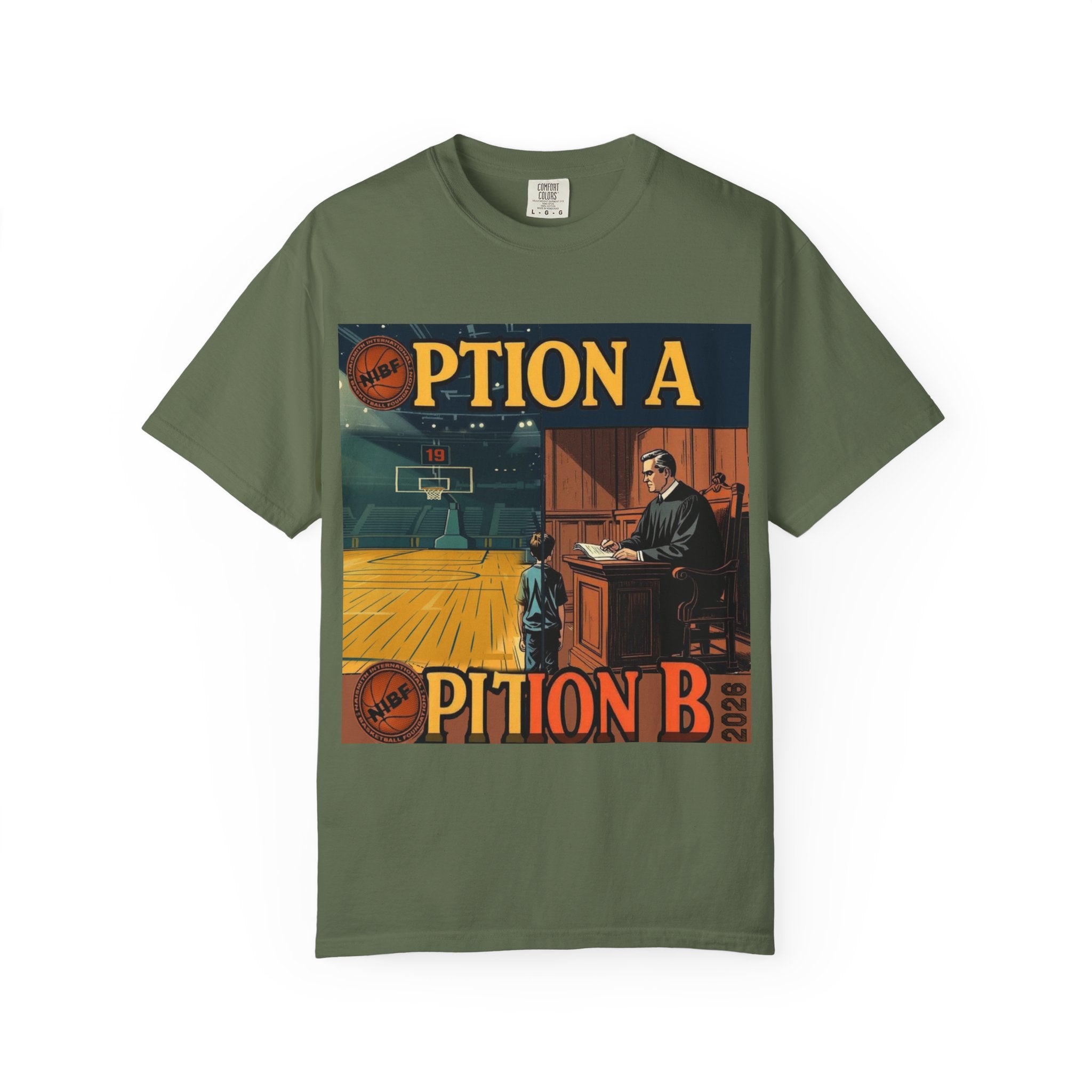 Vintage Basketball Court Judge Illustration T-shirt | Courtroom Youth Punishment Art