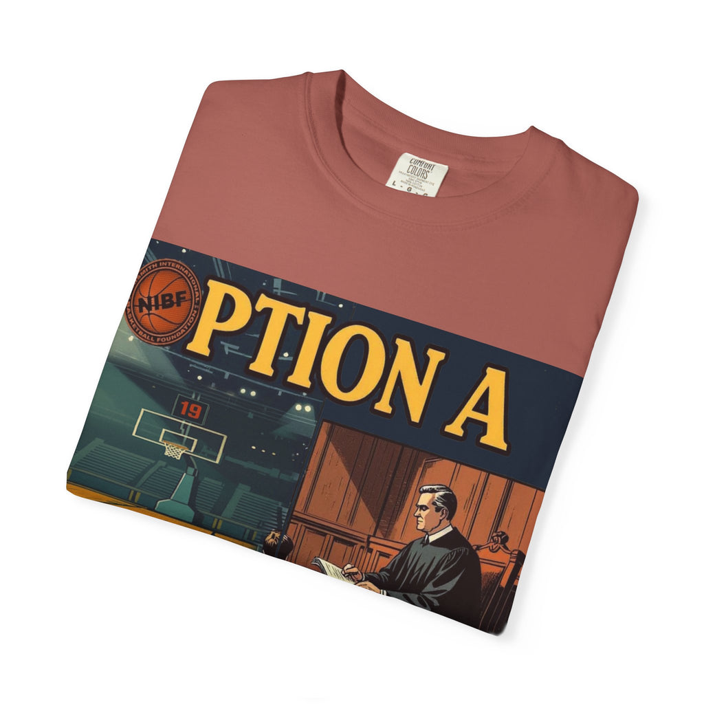 Vintage Basketball Court Judge Illustration T-shirt | Courtroom Youth Punishment Art