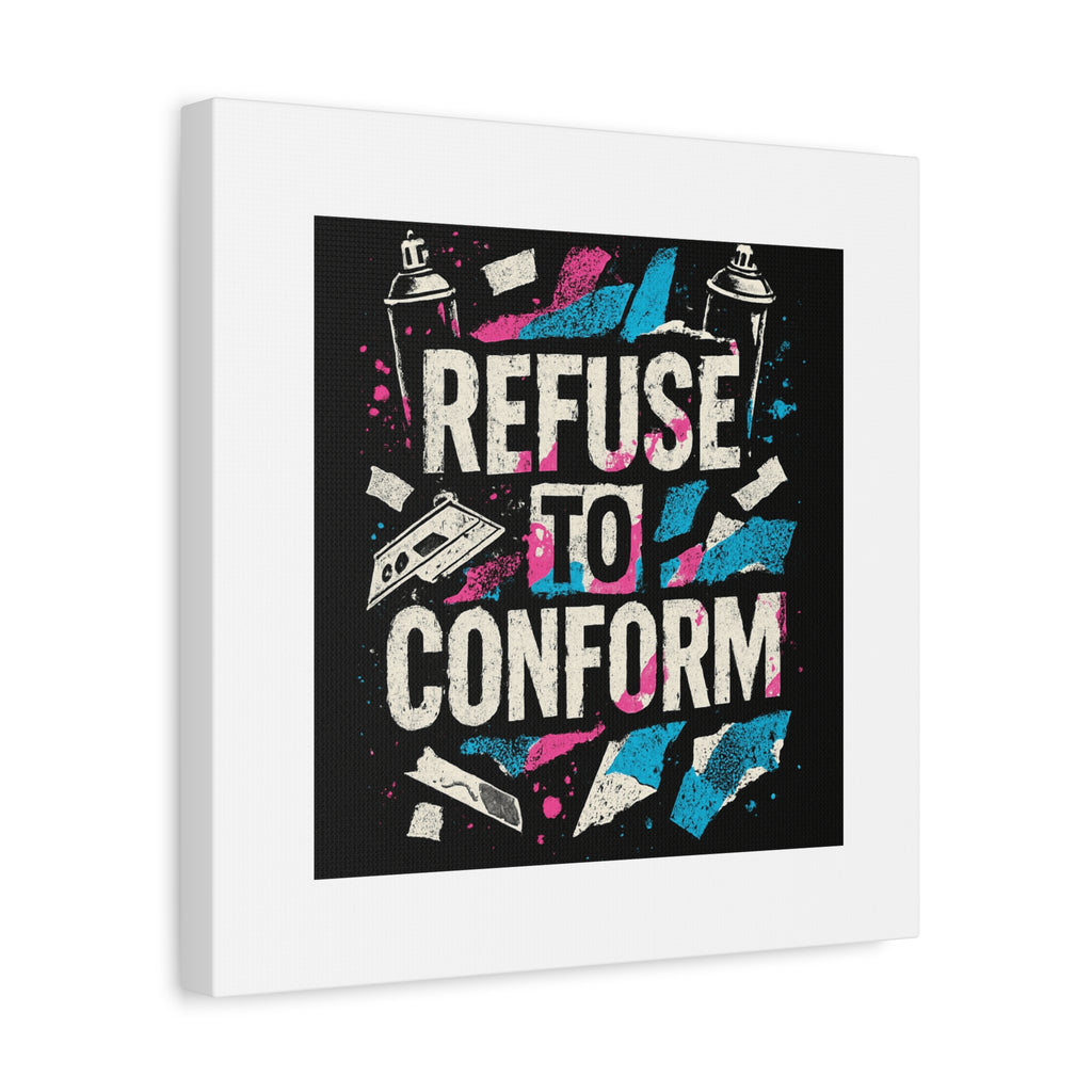 Refuse to Conform Canvas Wall Art — Urban Graffiti Motivational Print