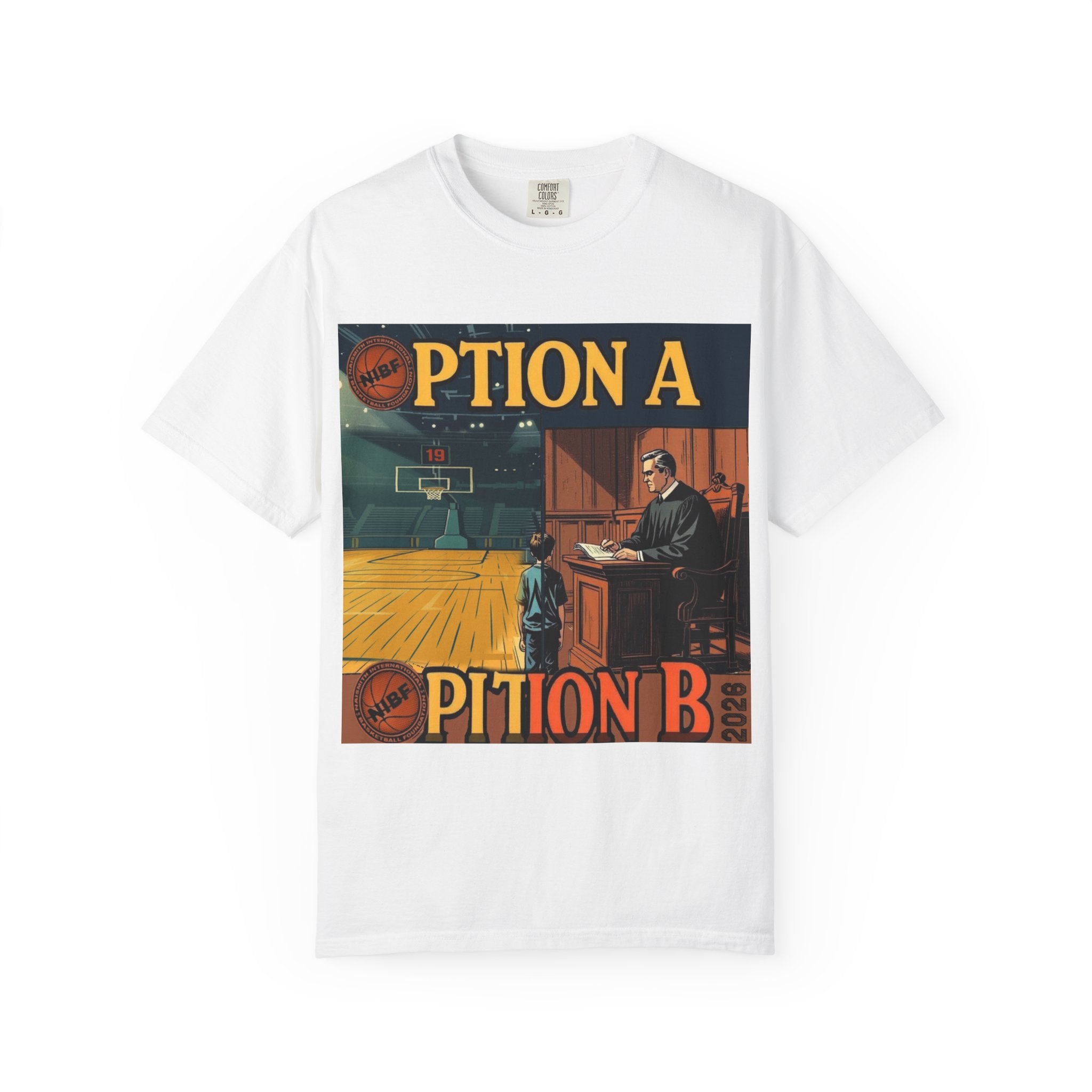 Vintage Basketball Court Judge Illustration T-shirt | Courtroom Youth Punishment Art