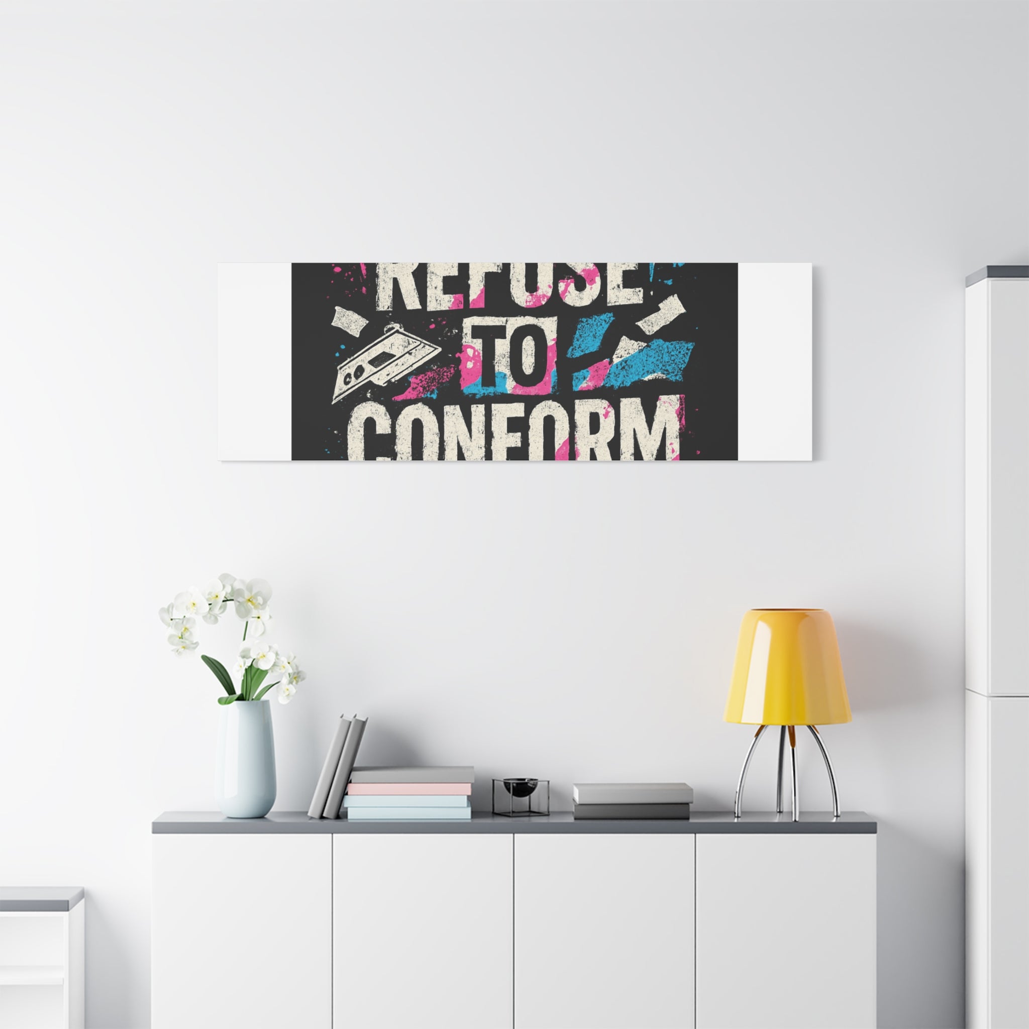 Refuse to Conform Canvas Wall Art — Urban Graffiti Motivational Print