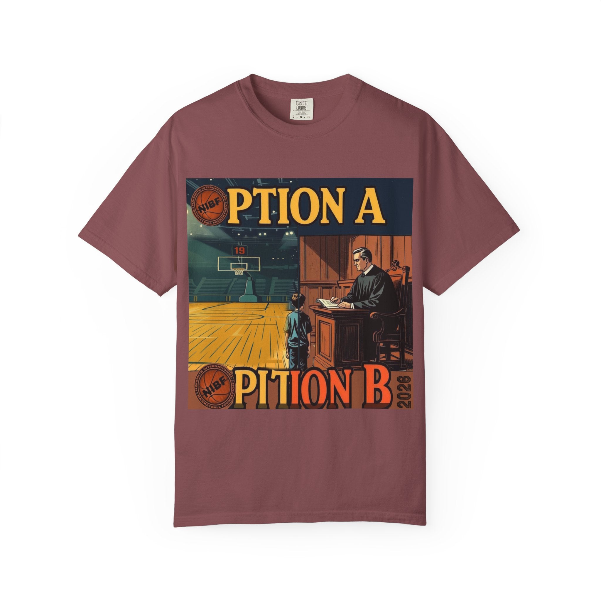 Vintage Basketball Court Judge Illustration T-shirt | Courtroom Youth Punishment Art