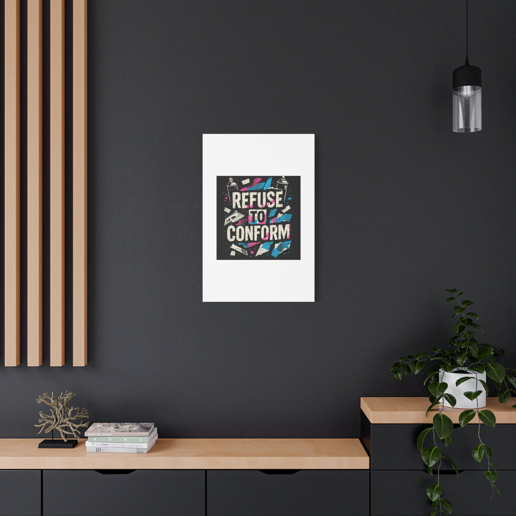 Refuse to Conform Canvas Wall Art — Urban Graffiti Motivational Print
