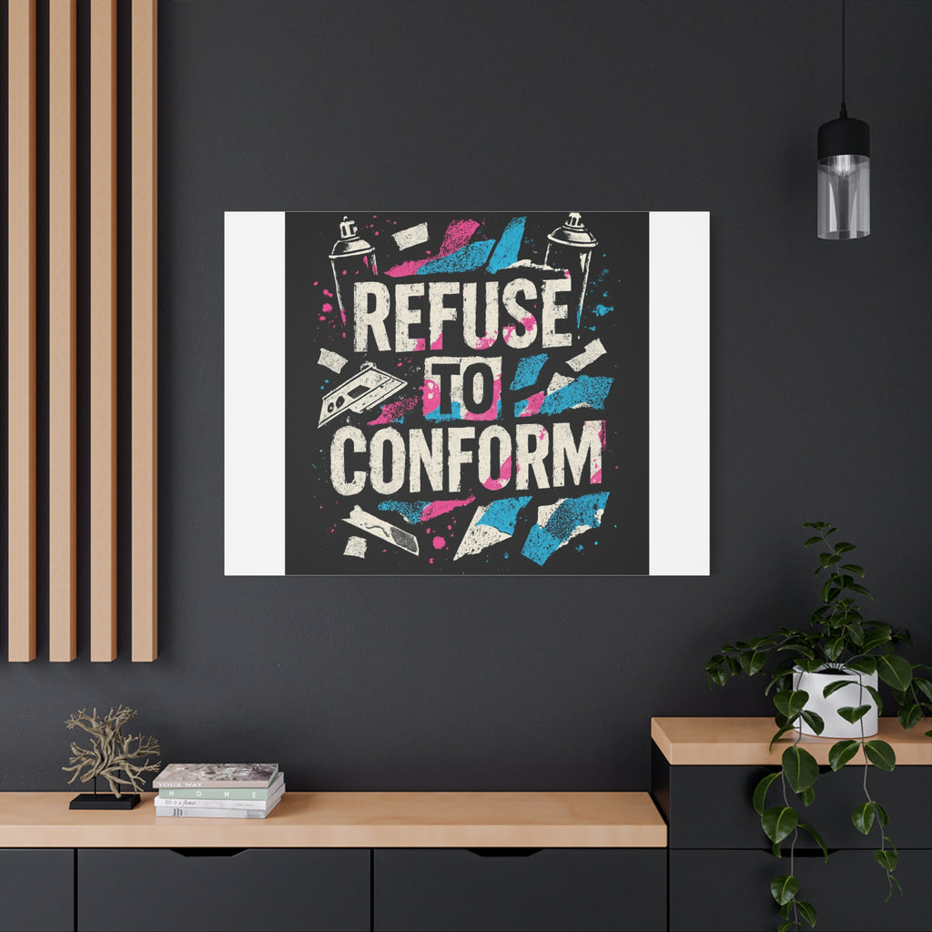 Refuse to Conform Canvas Wall Art — Urban Graffiti Motivational Print
