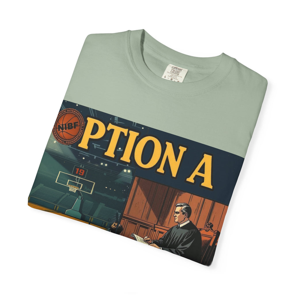 Vintage Basketball Court Judge Illustration T-shirt | Courtroom Youth Punishment Art