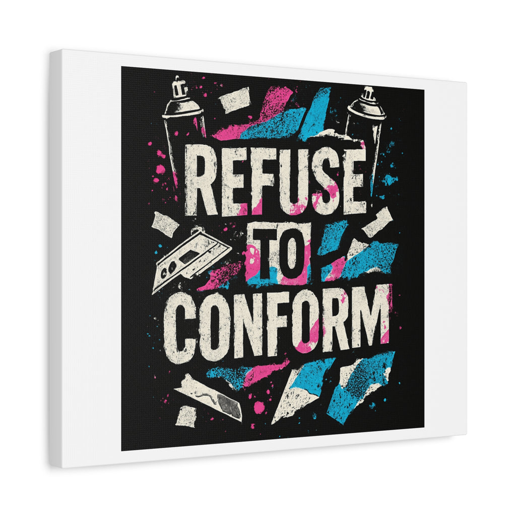 Refuse to Conform Canvas Wall Art — Urban Graffiti Motivational Print