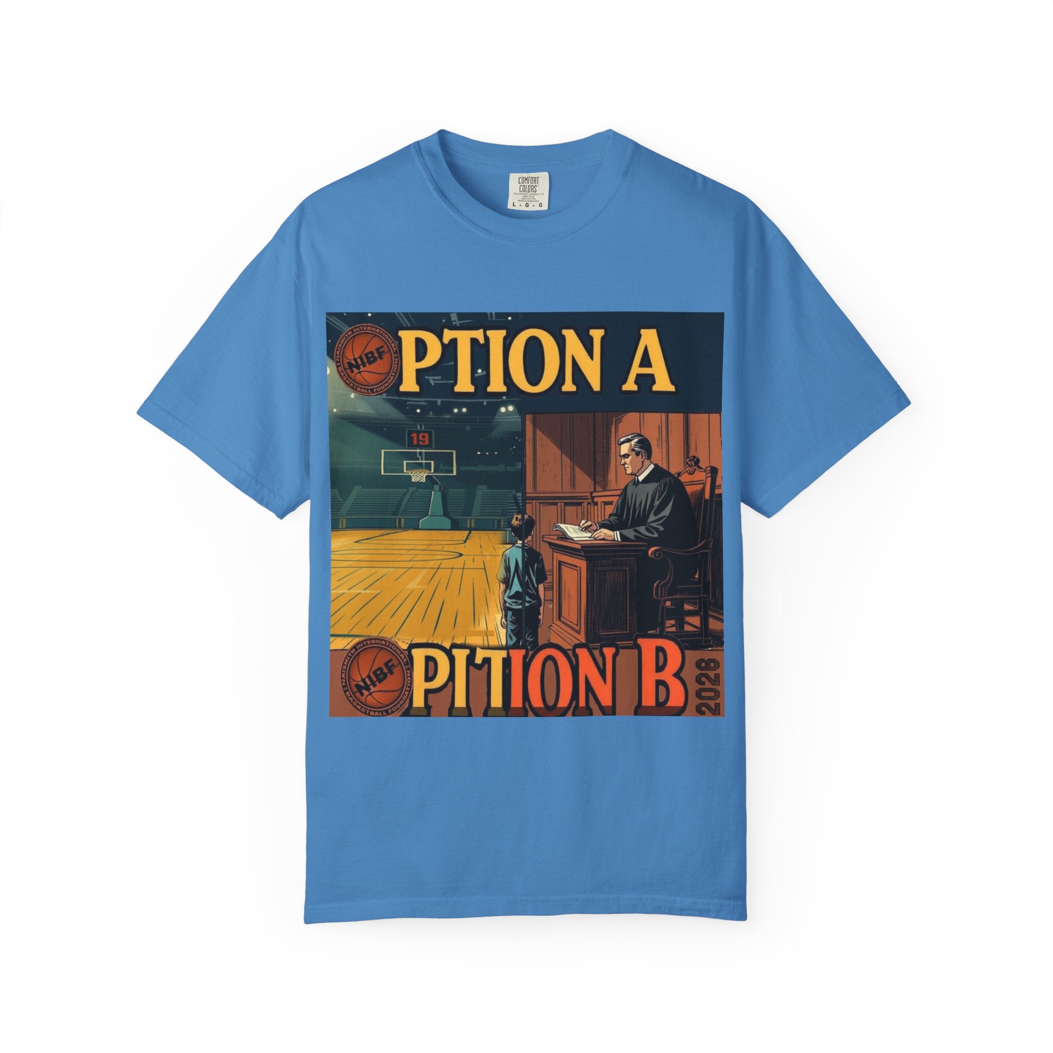 Vintage Basketball Court Judge Illustration T-shirt | Courtroom Youth Punishment Art