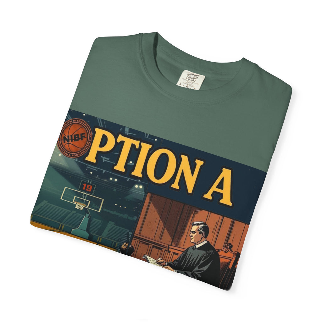 Vintage Basketball Court Judge Illustration T-shirt | Courtroom Youth Punishment Art