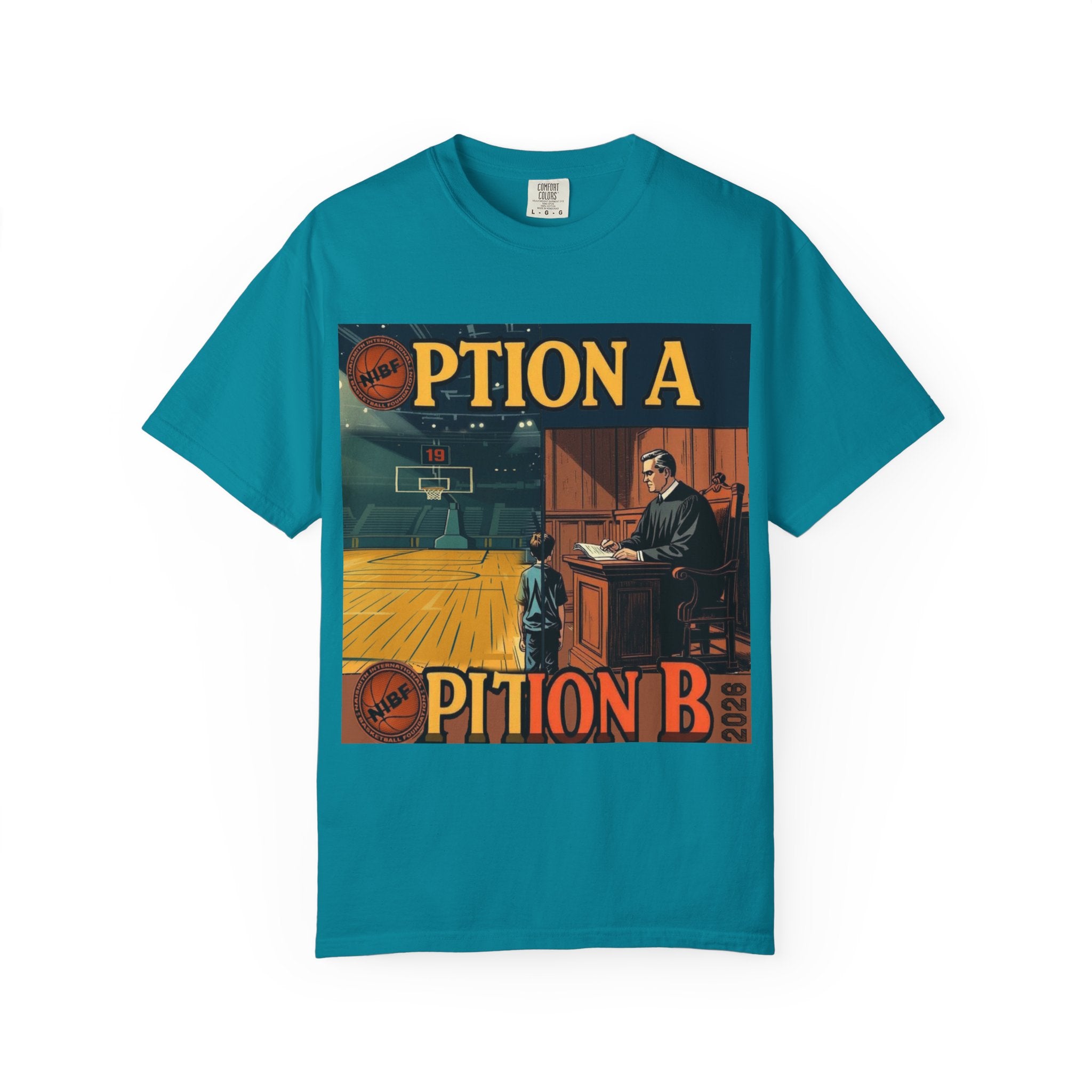 Vintage Basketball Court Judge Illustration T-shirt | Courtroom Youth Punishment Art