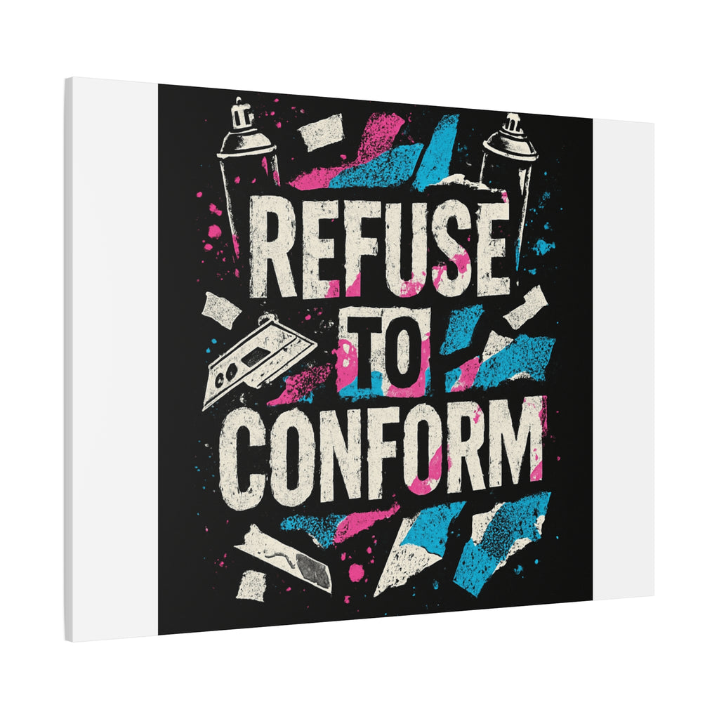 Refuse to Conform Canvas Wall Art — Urban Graffiti Motivational Print