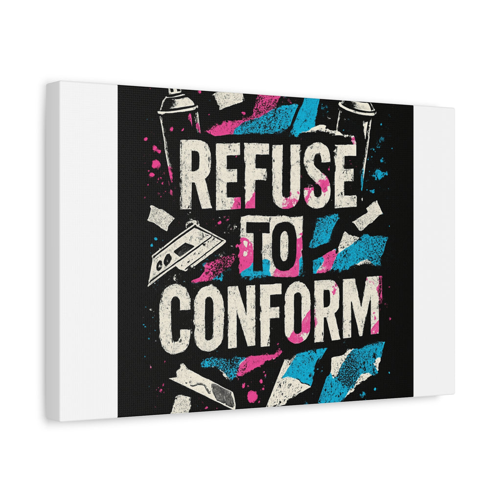 Refuse to Conform Canvas Wall Art — Urban Graffiti Motivational Print