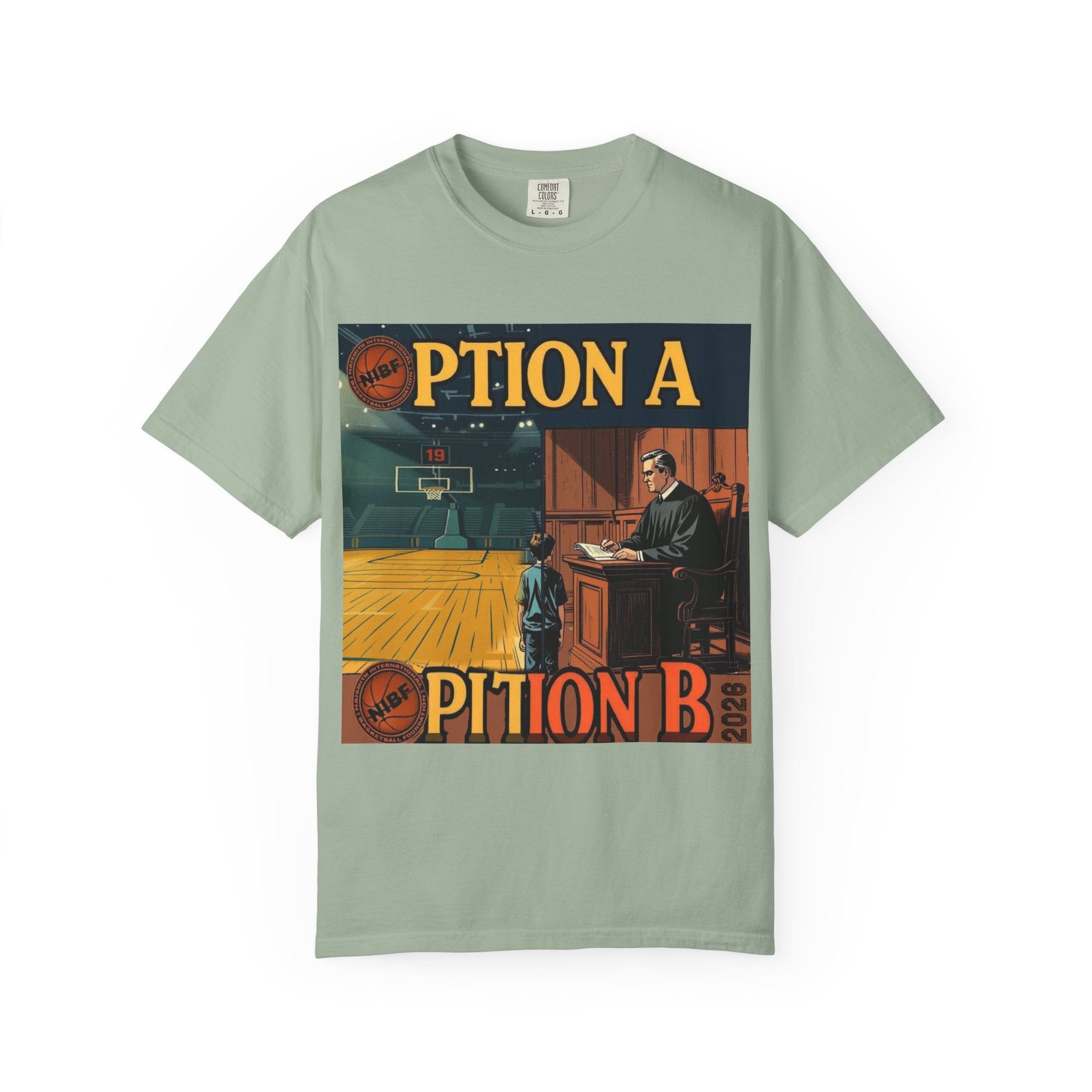 Vintage Basketball Court Judge Illustration T-shirt | Courtroom Youth Punishment Art