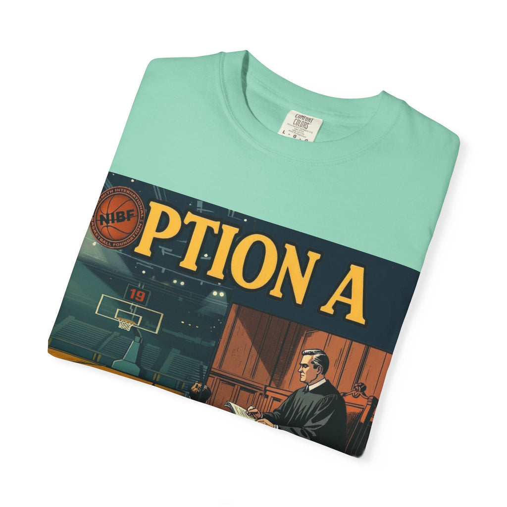Vintage Basketball Court Judge Illustration T-shirt | Courtroom Youth Punishment Art