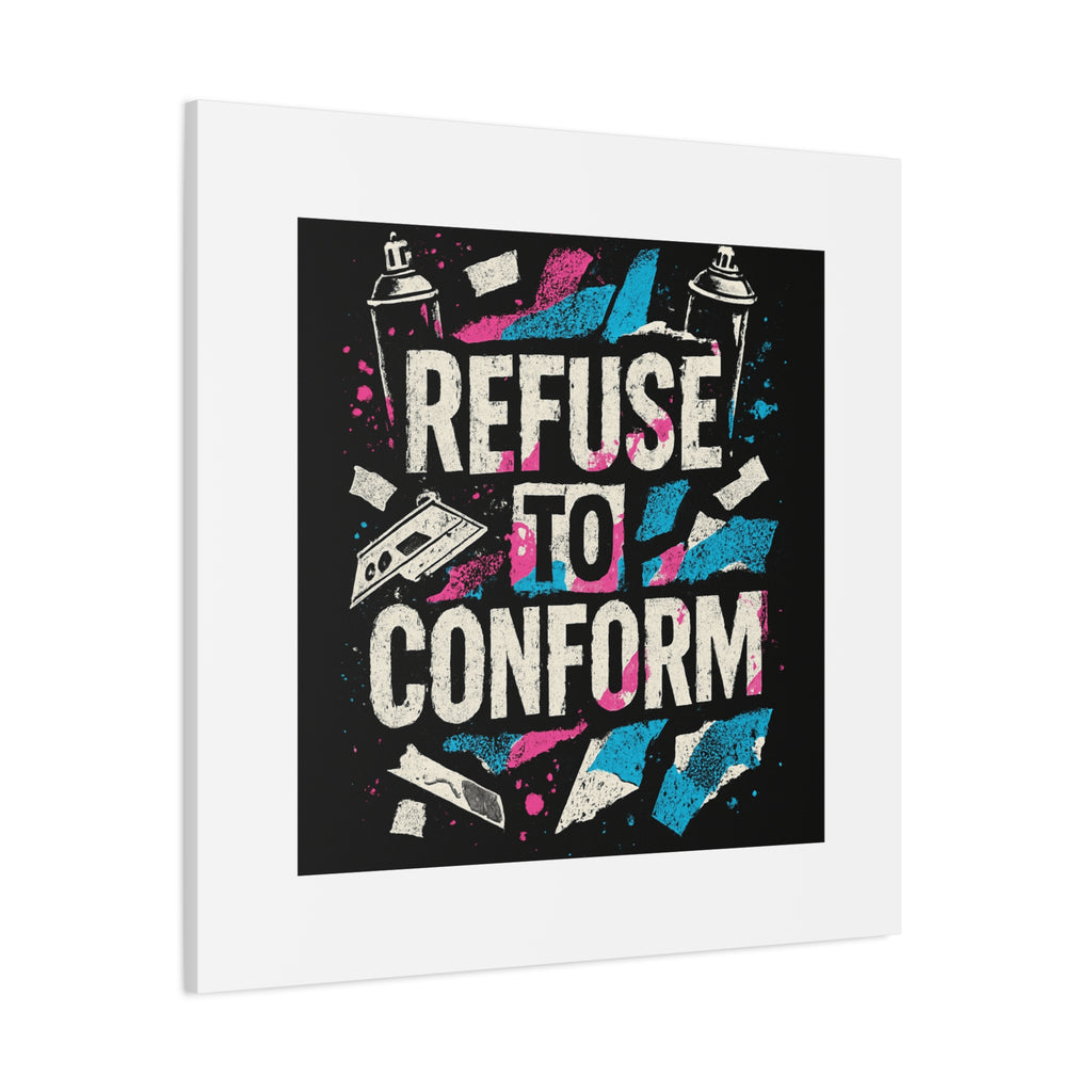 Refuse to Conform Canvas Wall Art — Urban Graffiti Motivational Print