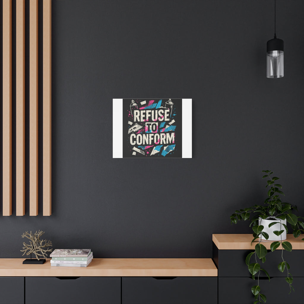 Refuse to Conform Canvas Wall Art — Urban Graffiti Motivational Print
