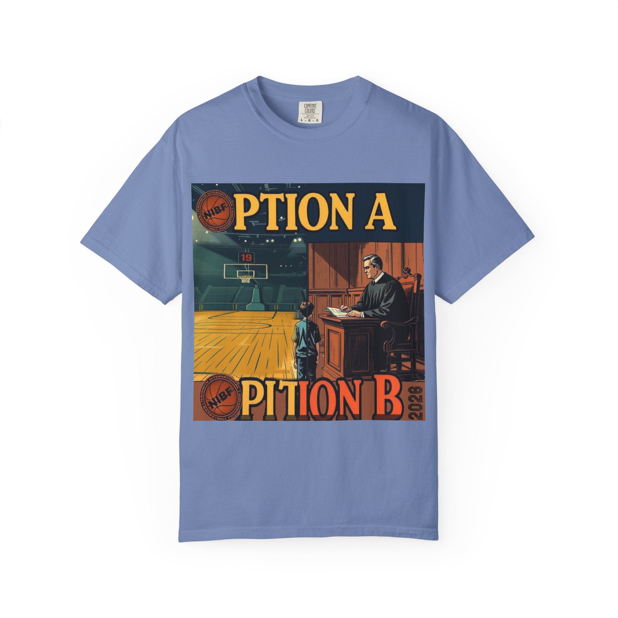 Vintage Basketball Court Judge Illustration T-shirt | Courtroom Youth Punishment Art