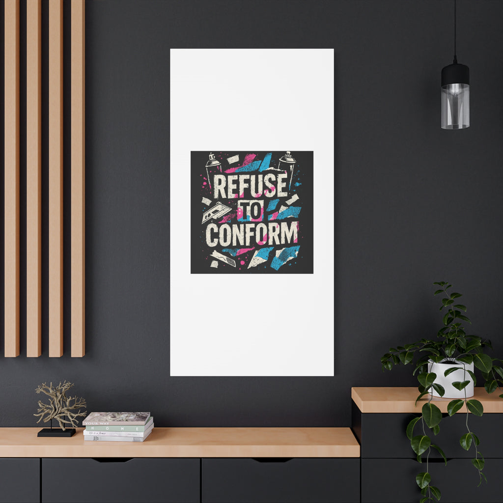 Refuse to Conform Canvas Wall Art — Urban Graffiti Motivational Print