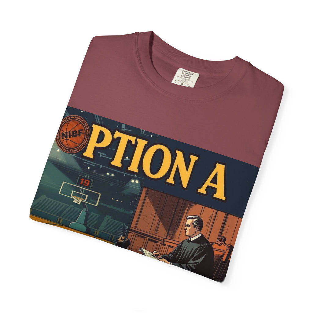 Vintage Basketball Court Judge Illustration T-shirt | Courtroom Youth Punishment Art