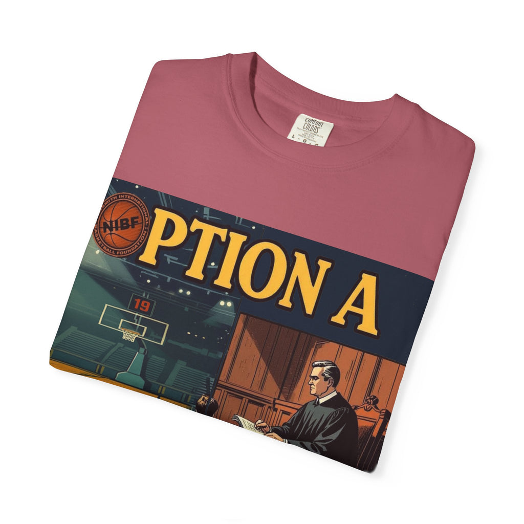 Vintage Basketball Court Judge Illustration T-shirt | Courtroom Youth Punishment Art