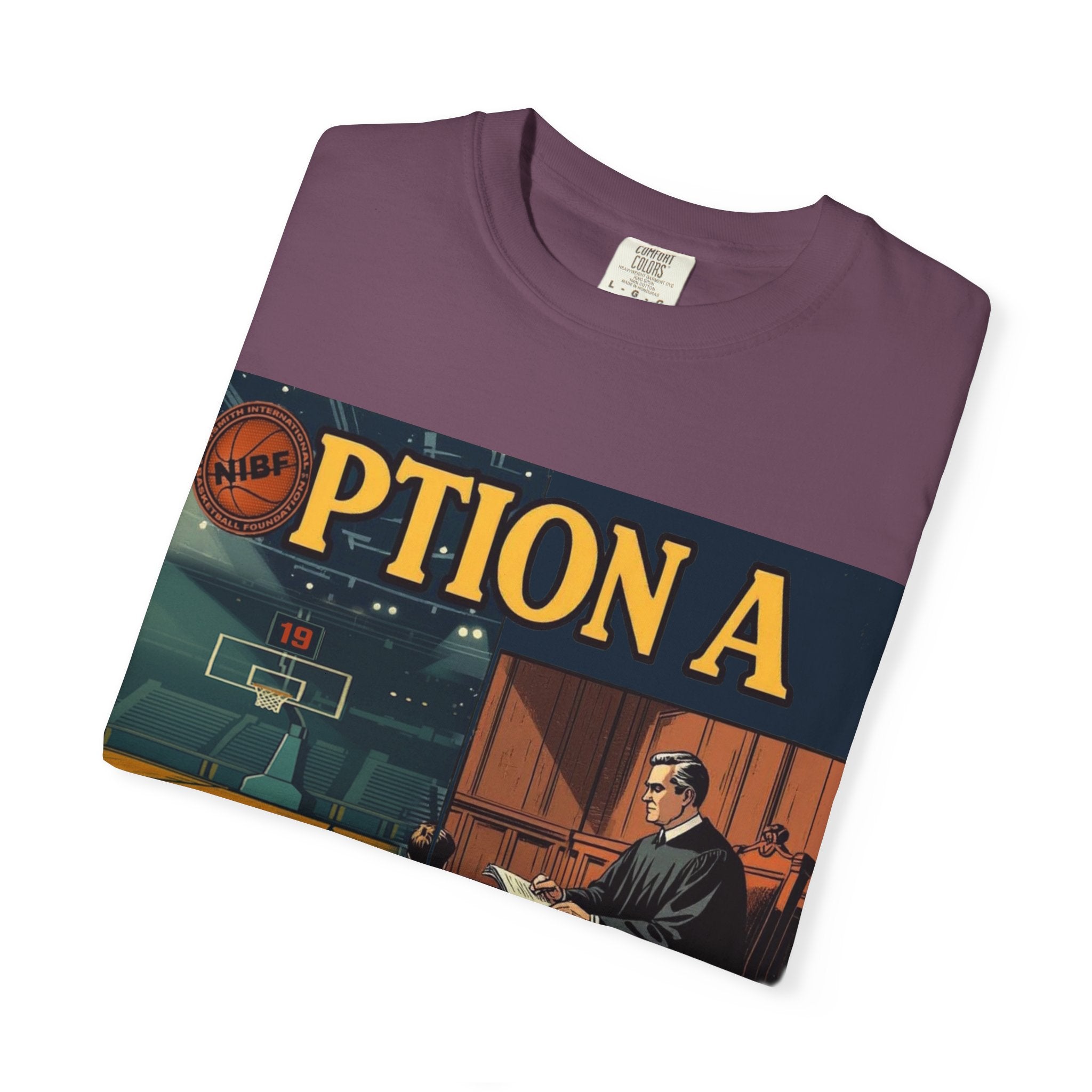 Vintage Basketball Court Judge Illustration T-shirt | Courtroom Youth Punishment Art