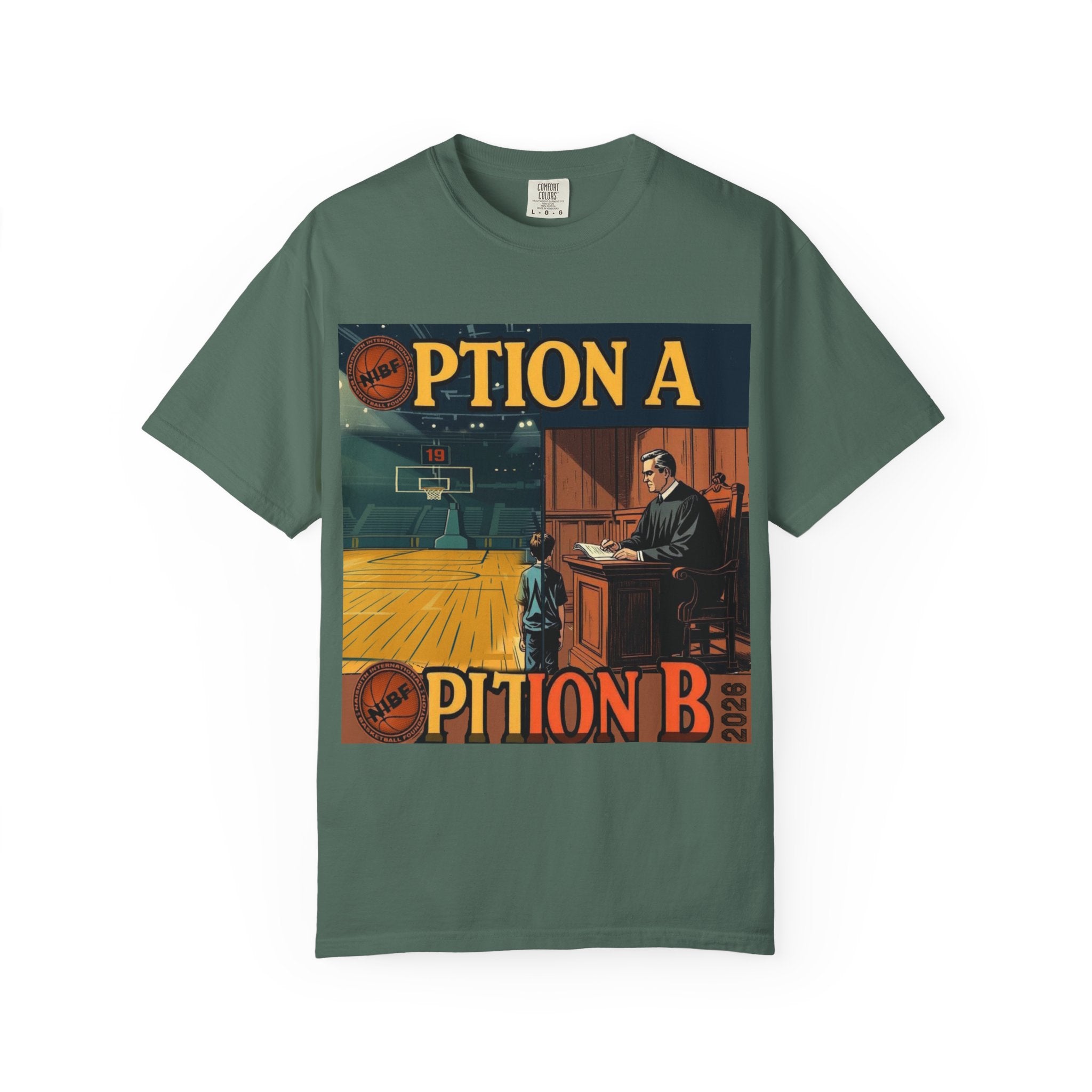 Vintage Basketball Court Judge Illustration T-shirt | Courtroom Youth Punishment Art