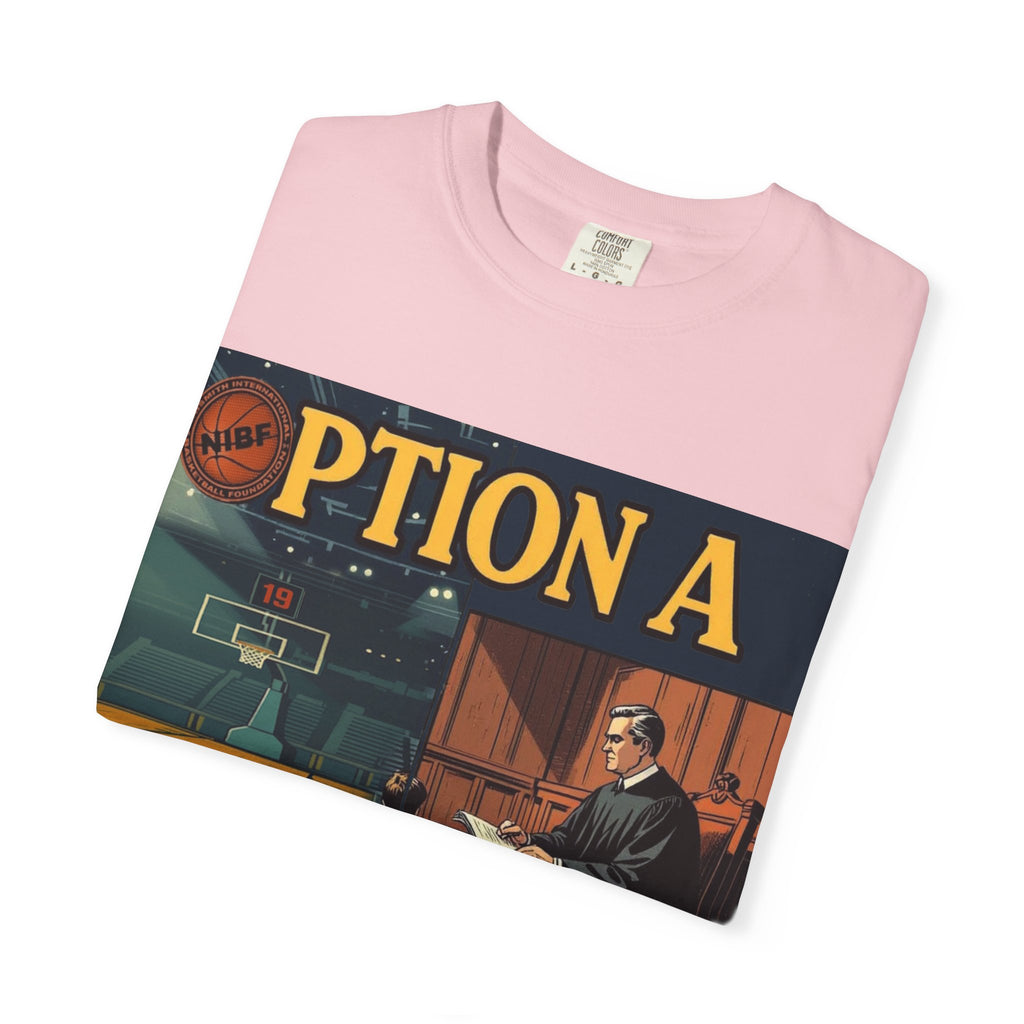 Vintage Basketball Court Judge Illustration T-shirt | Courtroom Youth Punishment Art