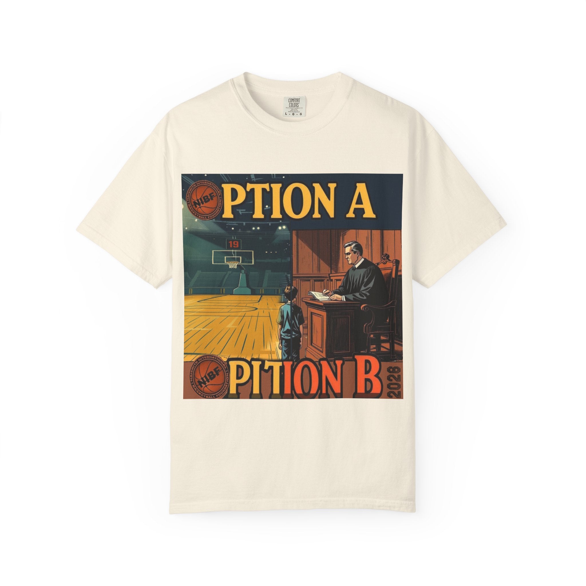 Vintage Basketball Court Judge Illustration T-shirt | Courtroom Youth Punishment Art