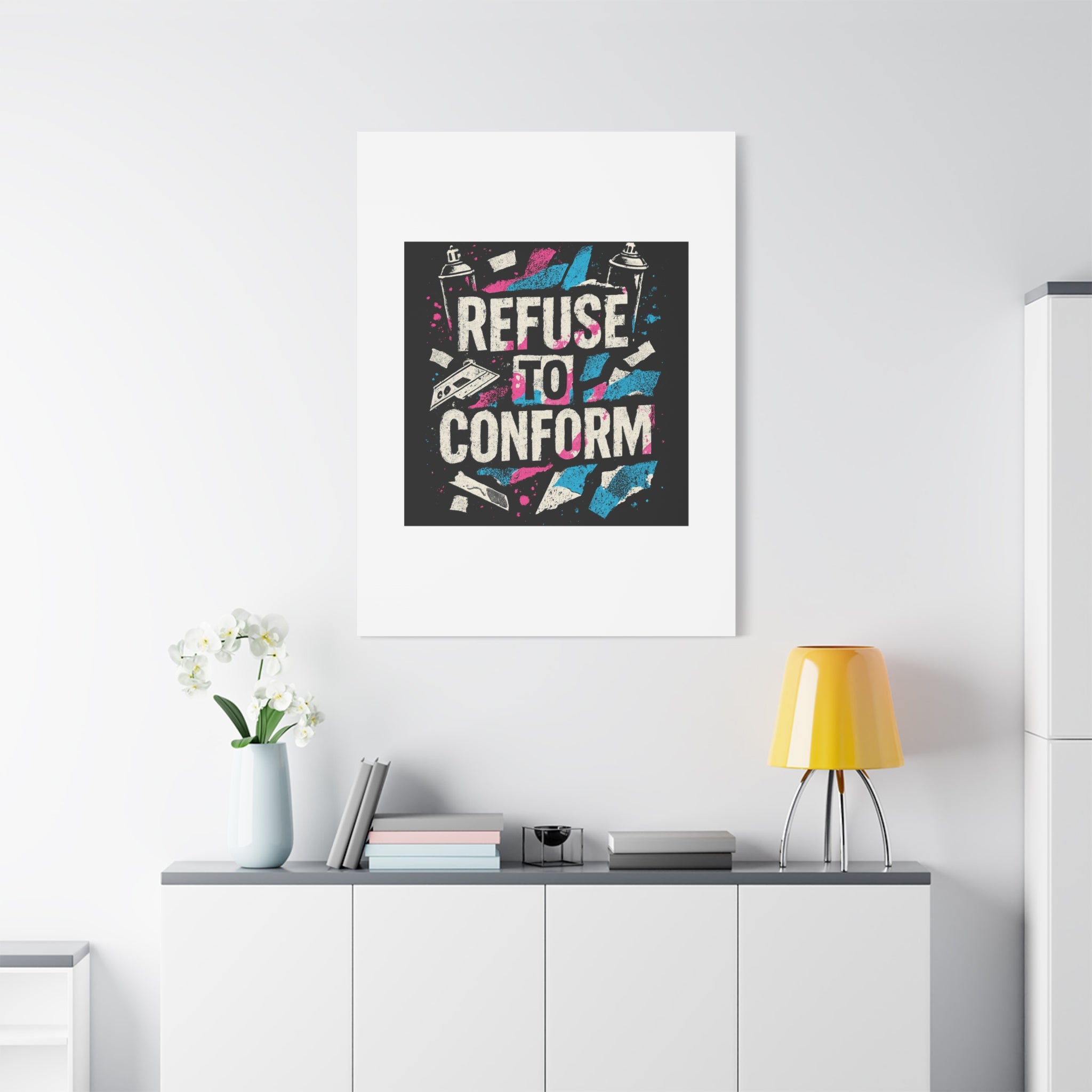 Refuse to Conform Canvas Wall Art — Urban Graffiti Motivational Print