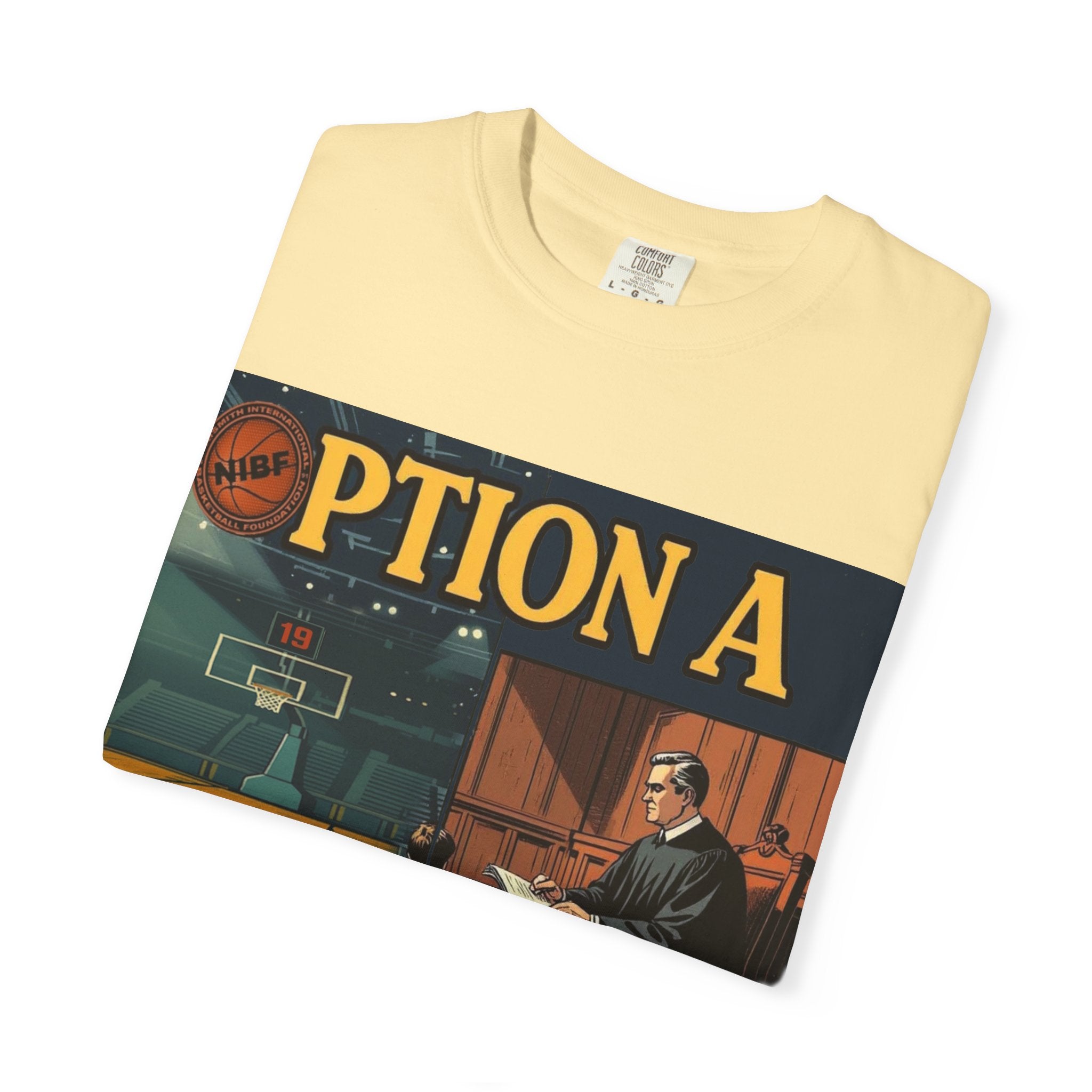 Vintage Basketball Court Judge Illustration T-shirt | Courtroom Youth Punishment Art