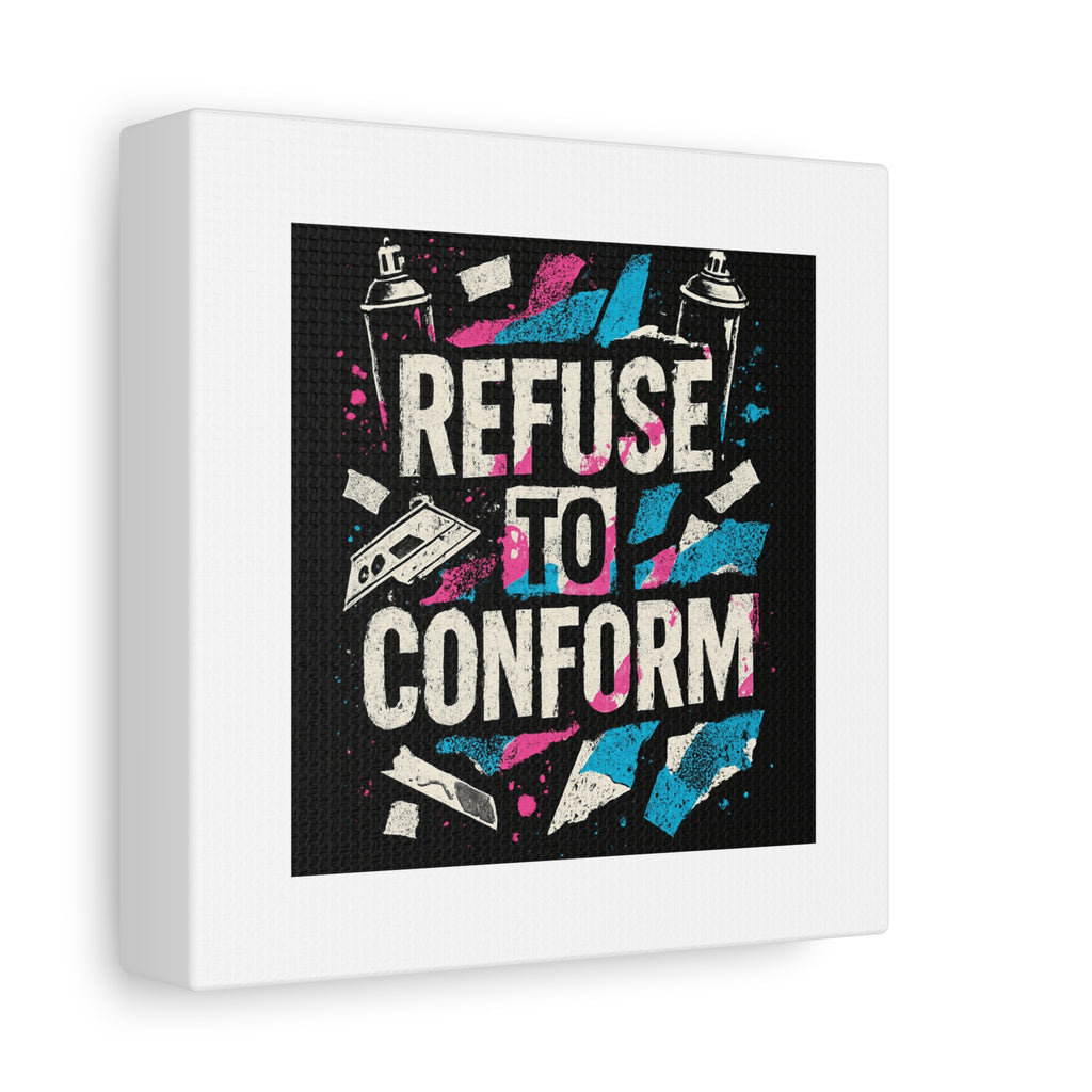 Refuse to Conform Canvas Wall Art — Urban Graffiti Motivational Print