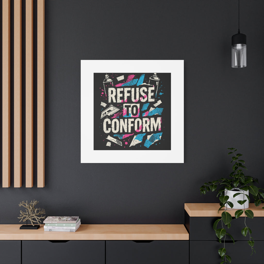 Refuse to Conform Canvas Wall Art — Urban Graffiti Motivational Print