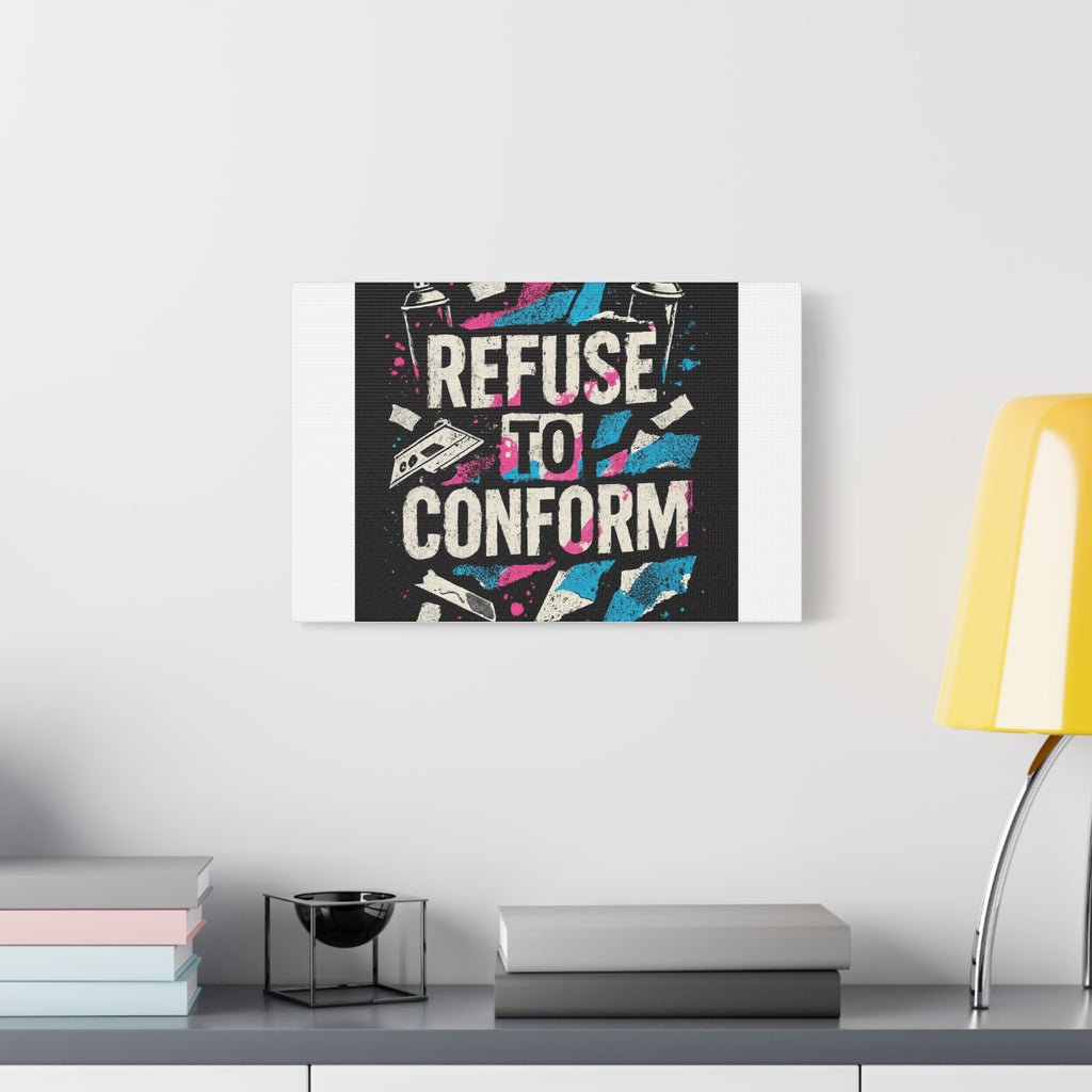 Refuse to Conform Canvas Wall Art — Urban Graffiti Motivational Print