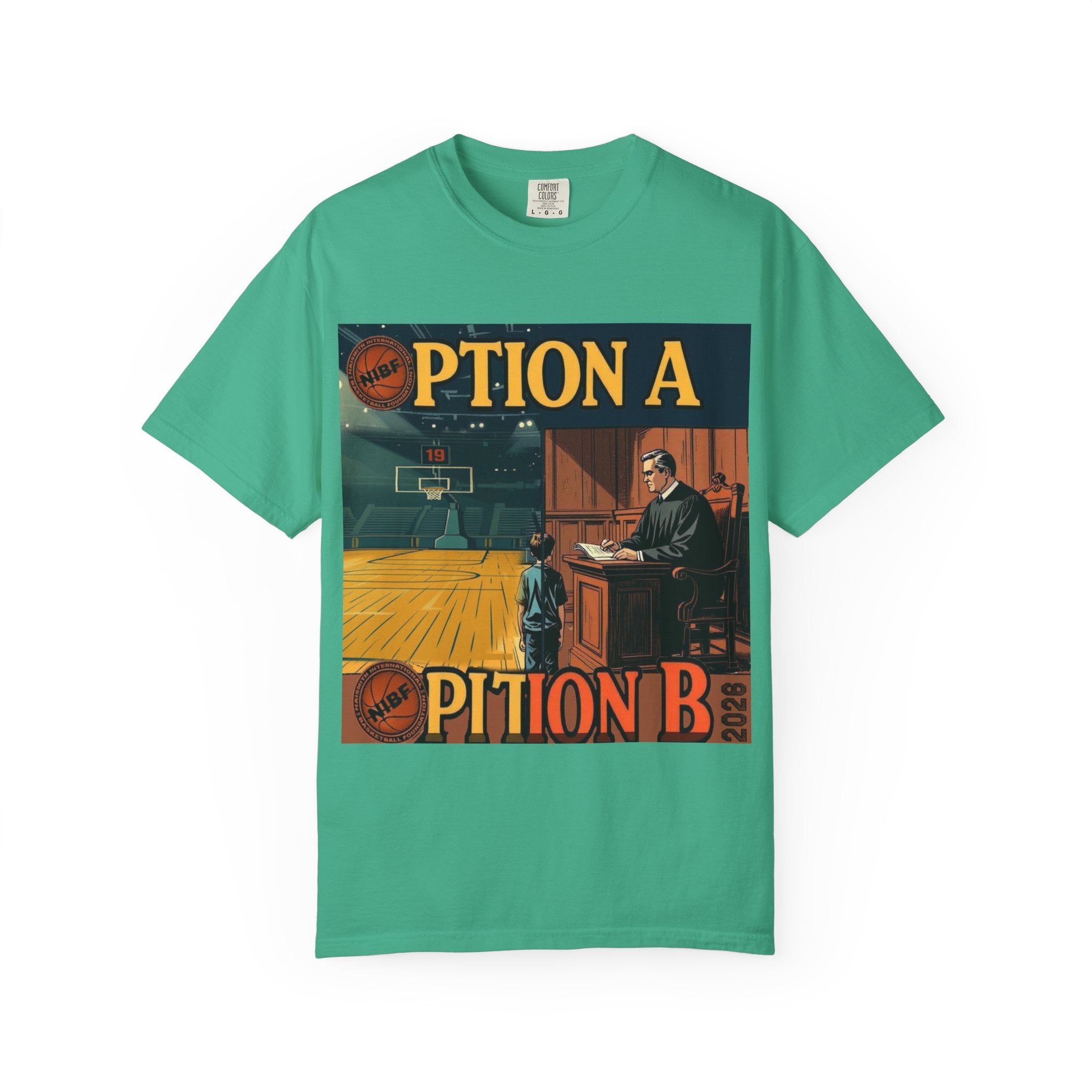 Vintage Basketball Court Judge Illustration T-shirt | Courtroom Youth Punishment Art