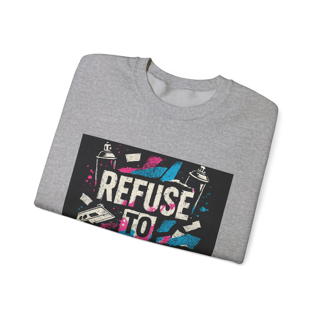 Refuse to Conform Graphic Sweatshirt — Bold Retro Protest Crewneck