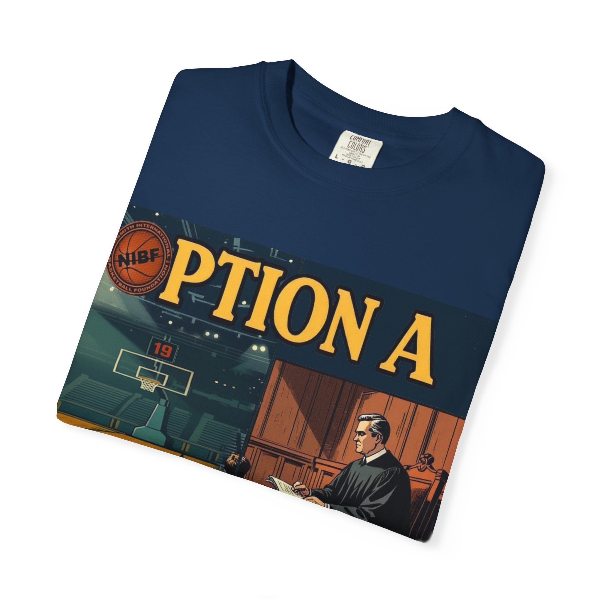 Vintage Basketball Court Judge Illustration T-shirt | Courtroom Youth Punishment Art