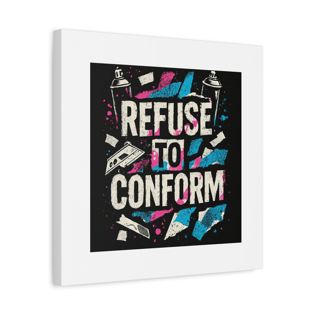 Refuse to Conform Canvas Wall Art — Urban Graffiti Motivational Print