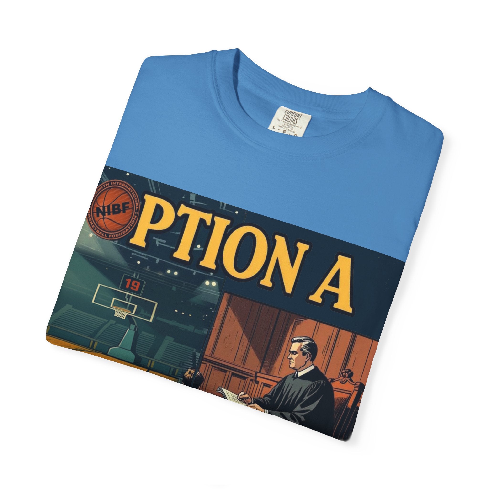 Vintage Basketball Court Judge Illustration T-shirt | Courtroom Youth Punishment Art