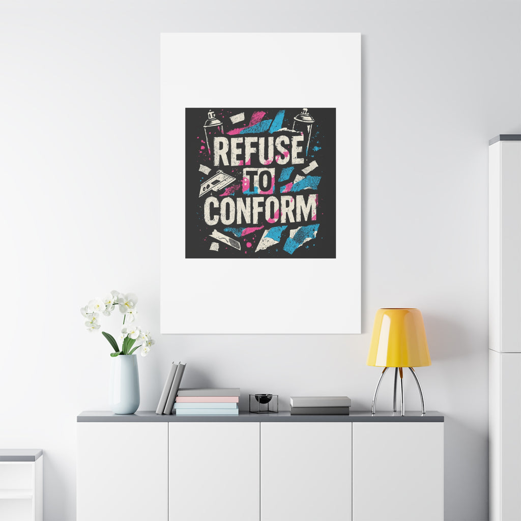 Refuse to Conform Canvas Wall Art — Urban Graffiti Motivational Print